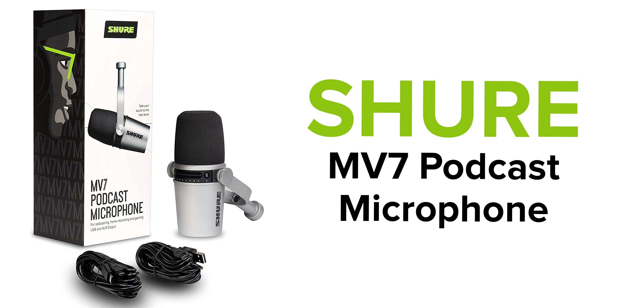 USB Podcast Microphone For Podcasting MV7-K Black