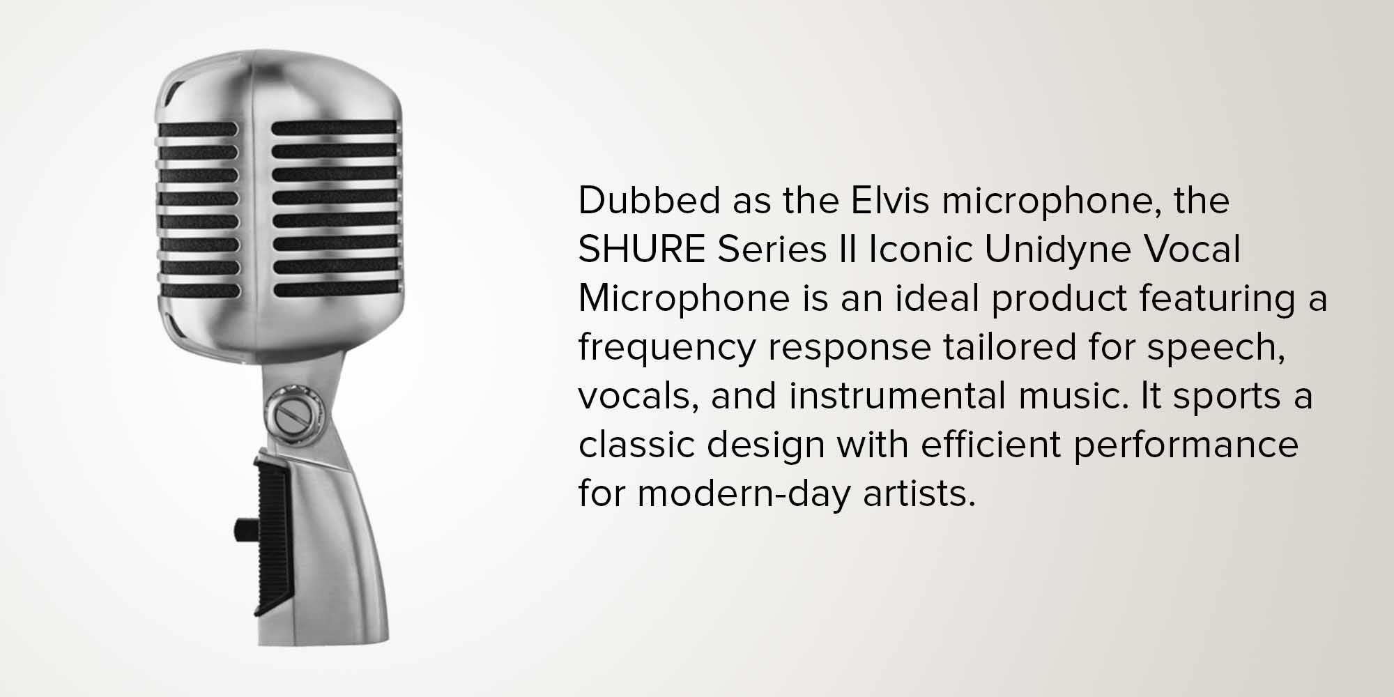 Iconic Unidine Vocal Microphone Series II Shure 55SH Silver/Black