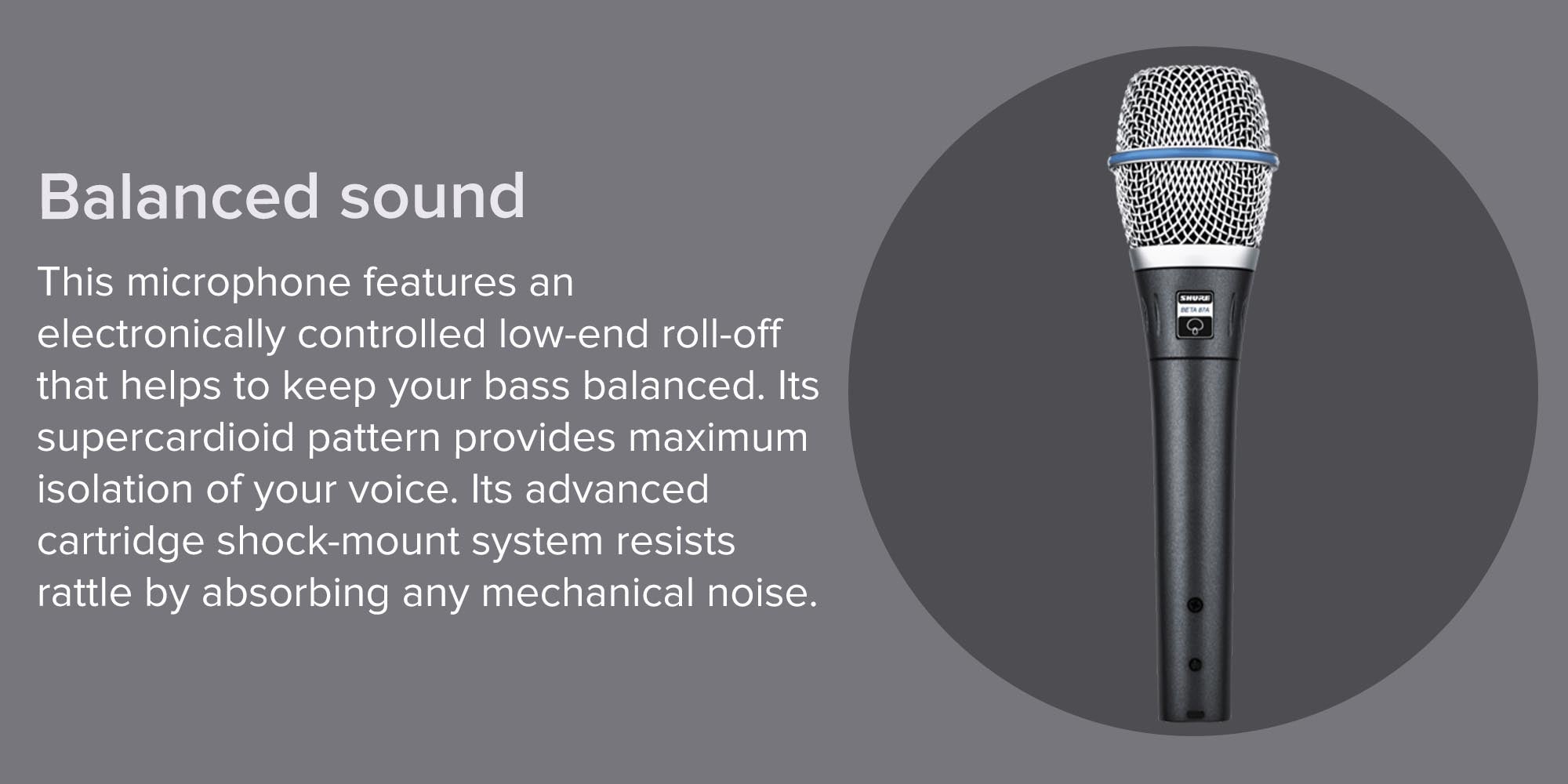 Supercardioid Single-Element Vocal Condenser Microphone for Studio Recording and Live Performances with A25D Mic Clip and Storage Bag BETA 87A black