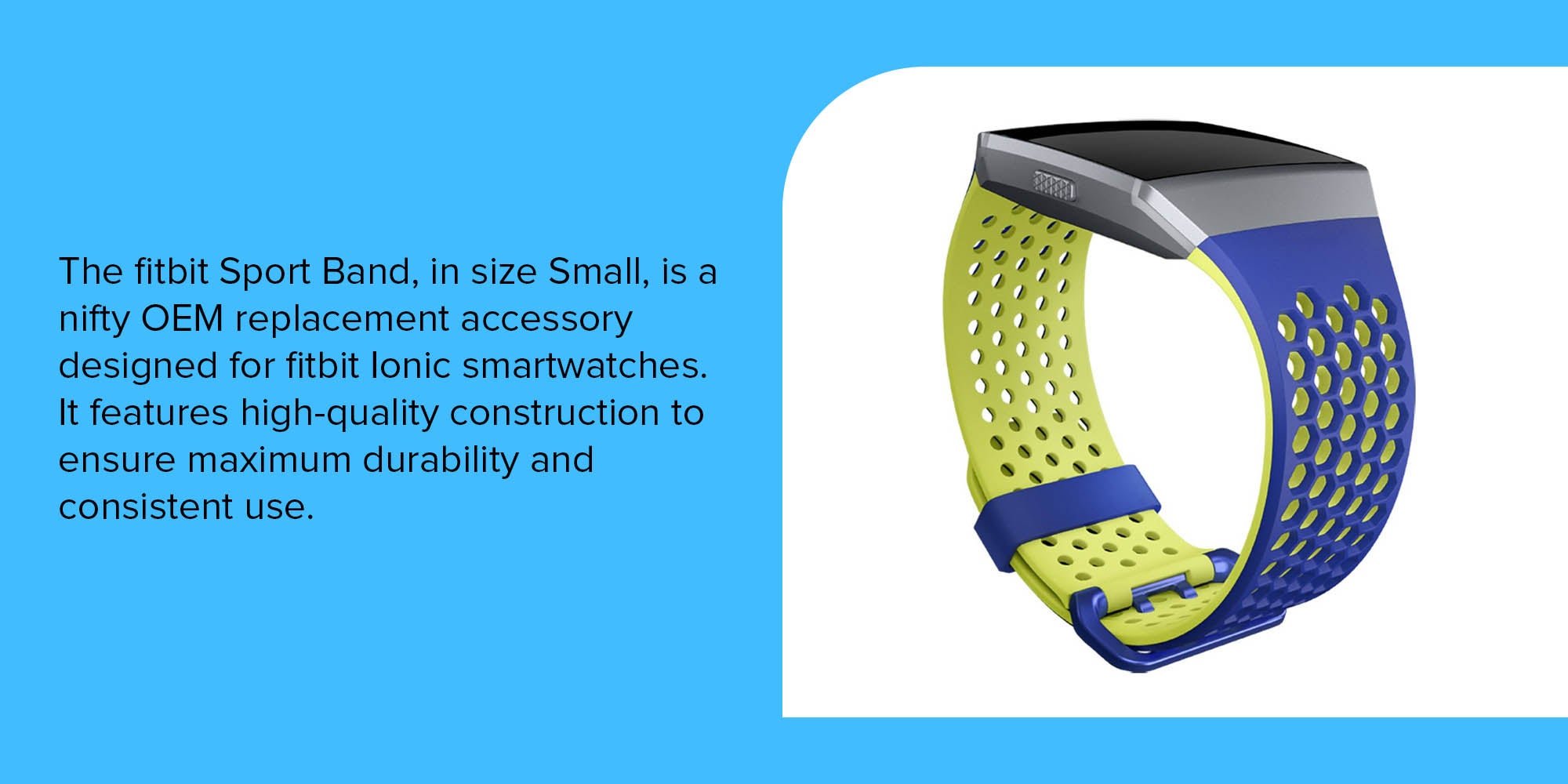 Sport Band For Ionic Watch S Blue/Yellow