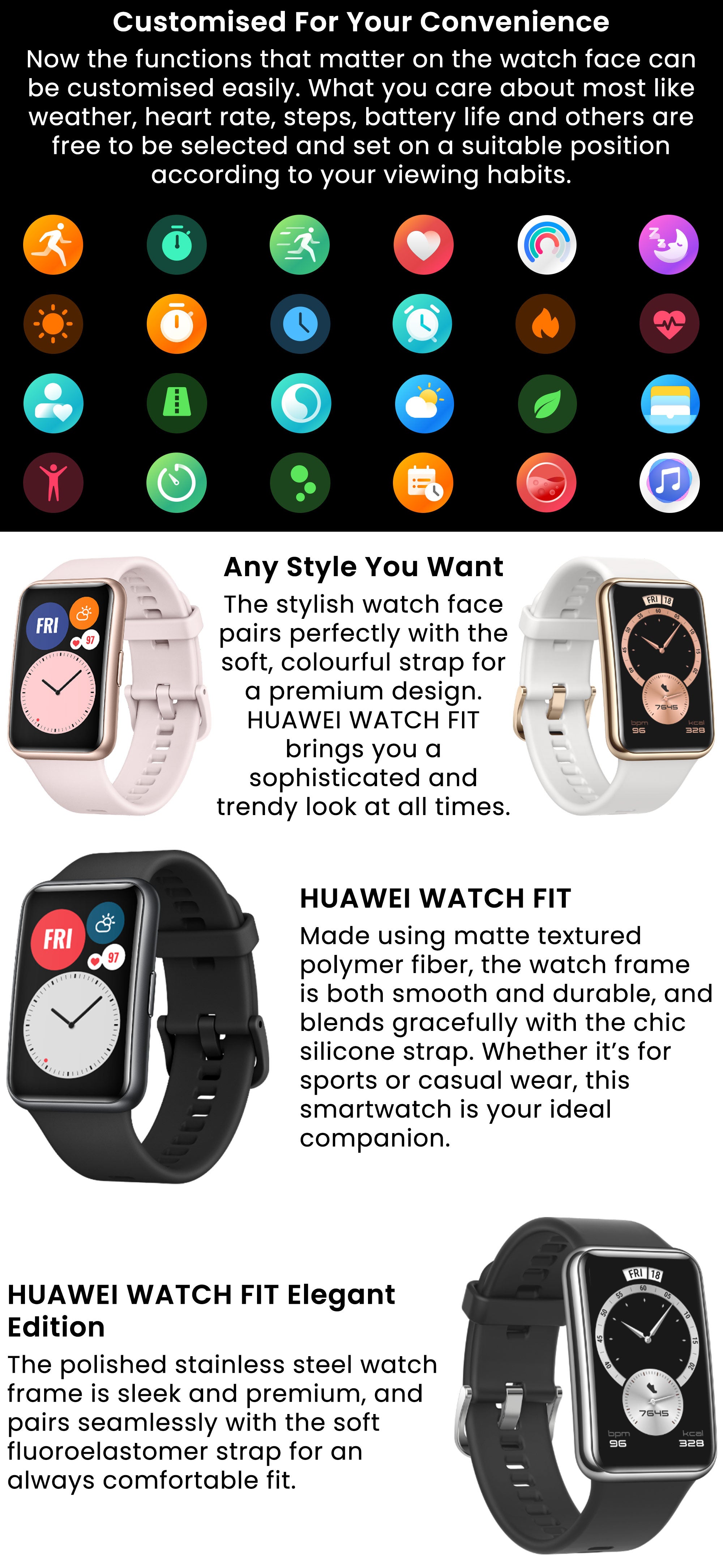 Watch Fit New Smartwatch All-Day SpO2 Monitoring1 Long Battery Life AMOLED Display 1.64inch Sakura pink