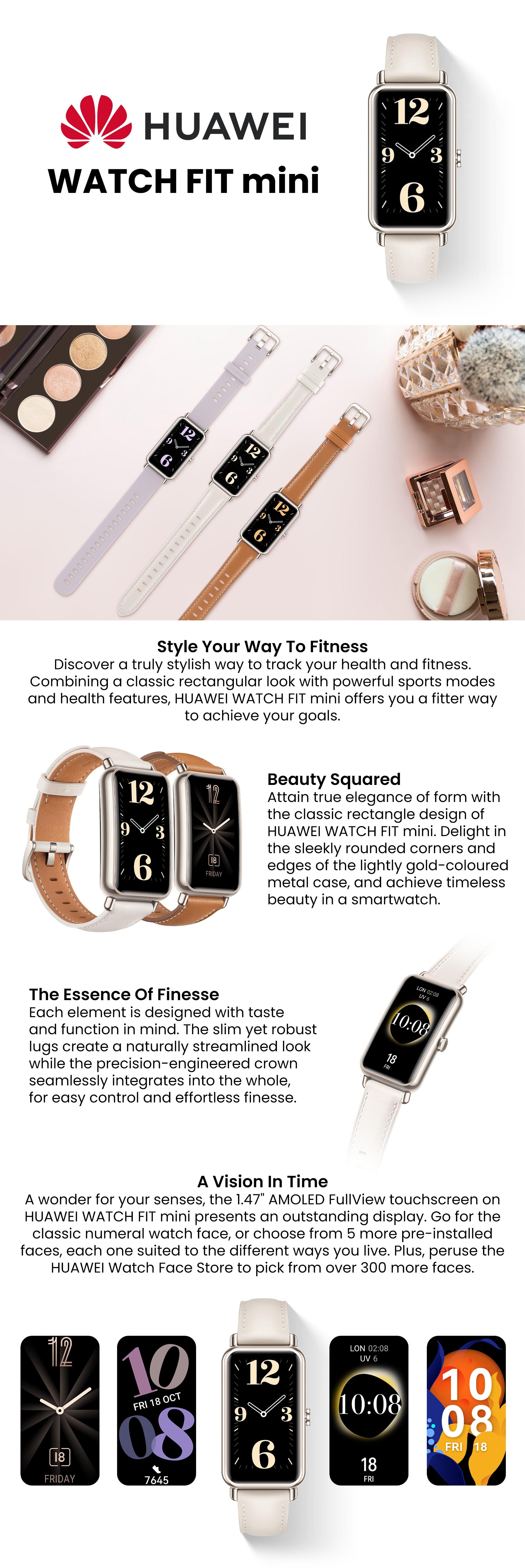 Watch Fit Mini Light Gold Aluminum Case With Leather Strap Mocha Brown