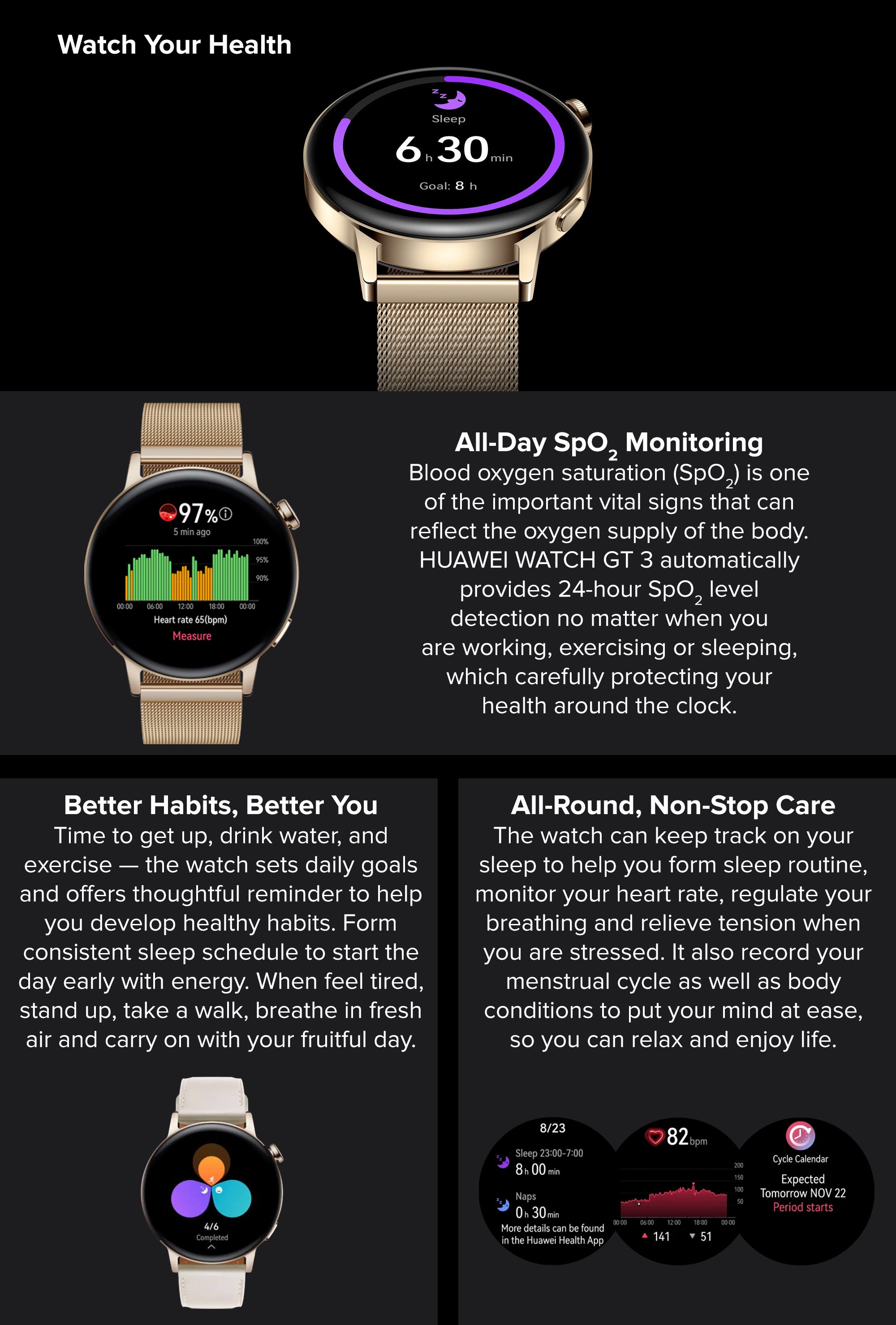 Smartwatch GT 3 46mm Elite Stainless Steel Case With Steel Strap Silver
