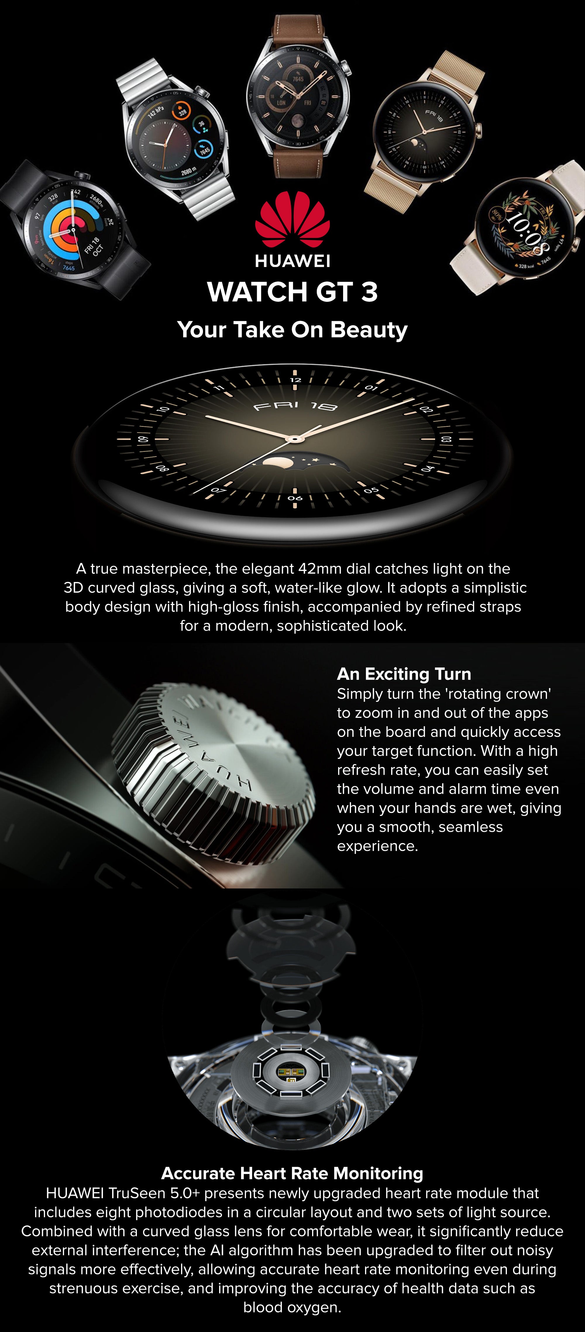 Smartwatch GT 3 46mm Elite Stainless Steel Case With Steel Strap Silver