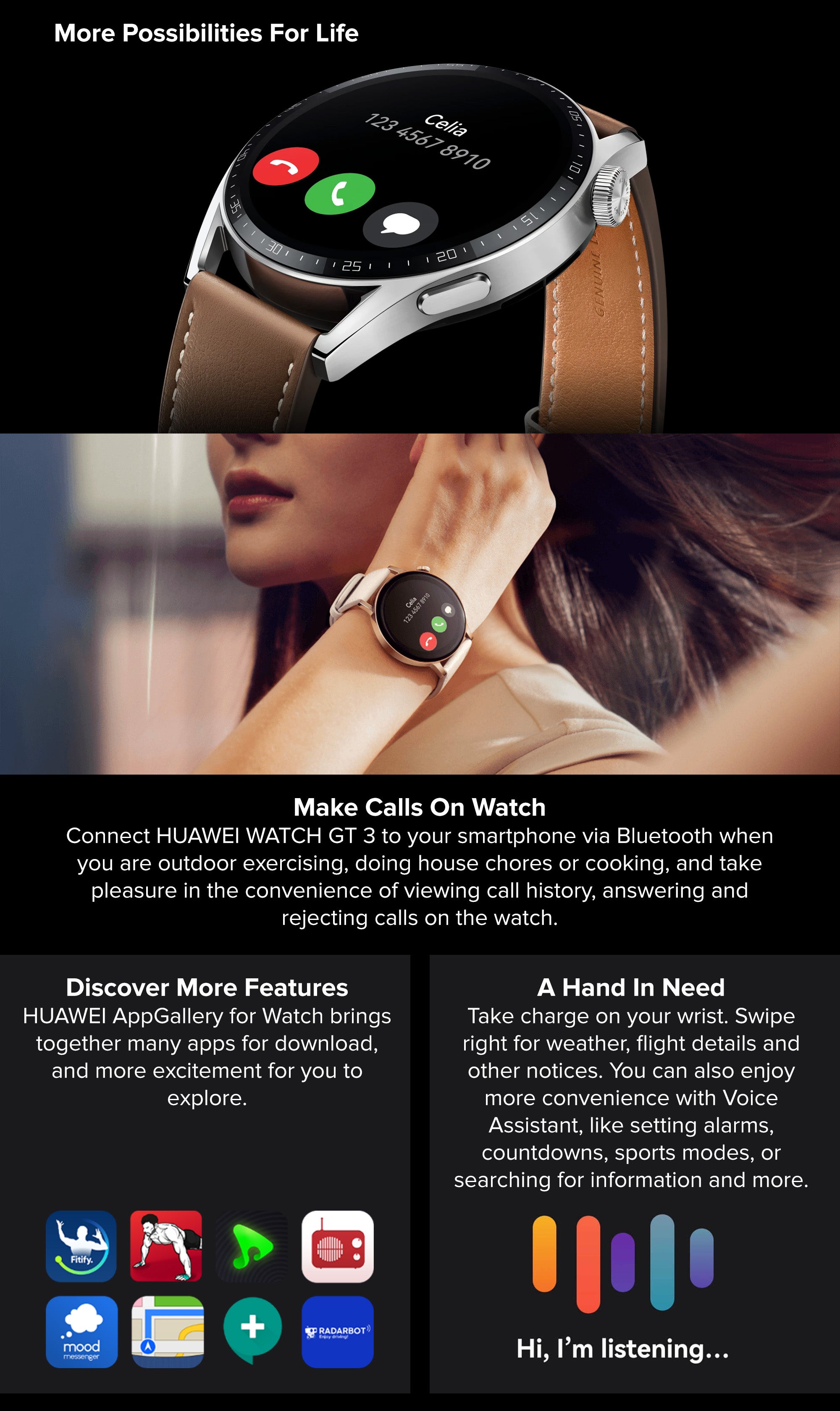 Smartwatch GT 3 46mm Elite Stainless Steel Case With Steel Strap Silver