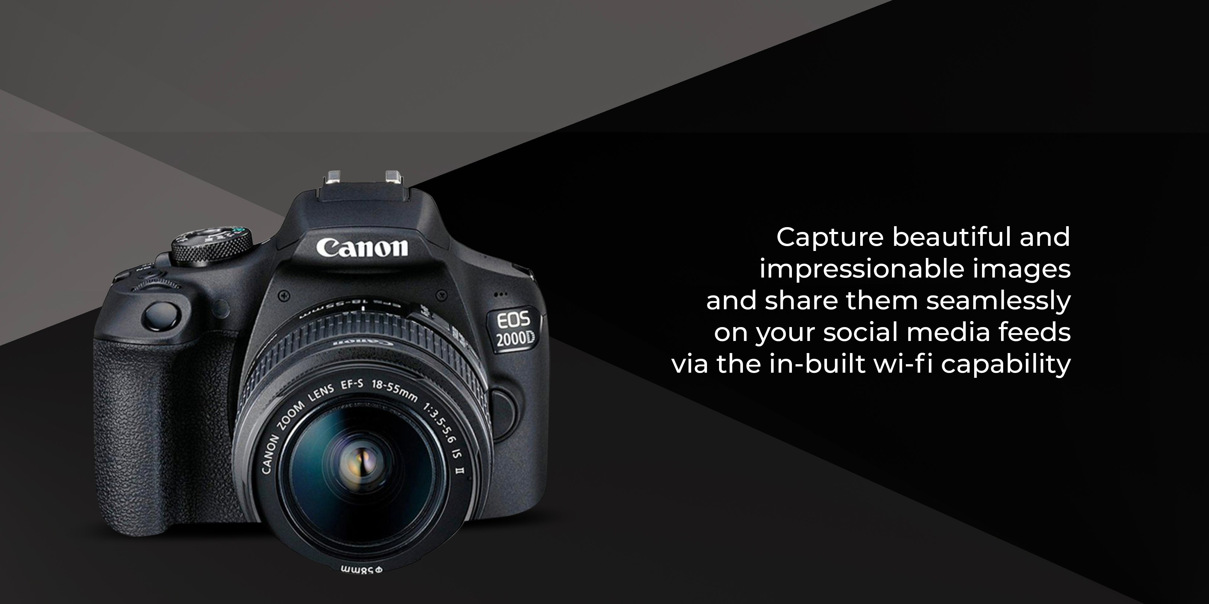 EOS 2000D DSLR With EF-S 18-55mm f/3.5-5.6 IS II Lens 24.1MP,Built-In Wi-Fi And NFC