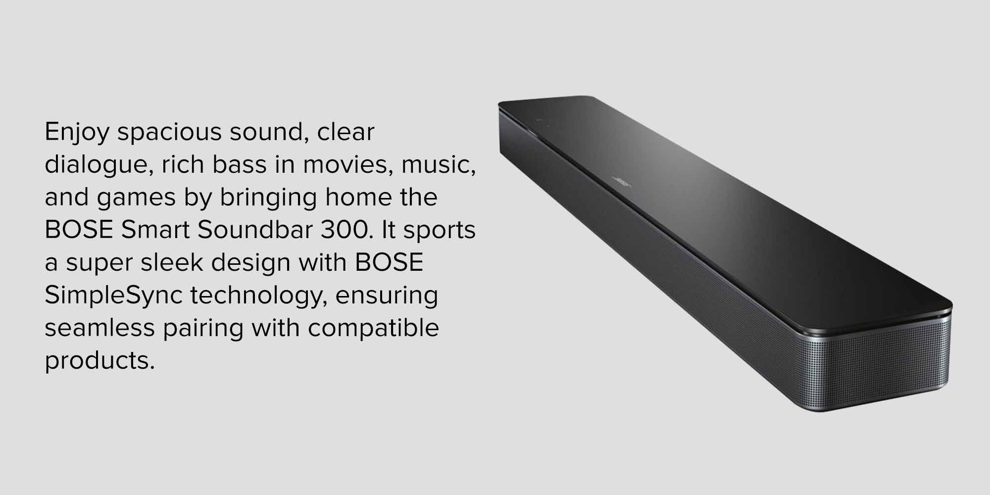 Smart Soundbar 300 Single Blk 230V UK 843299-4100 Black
