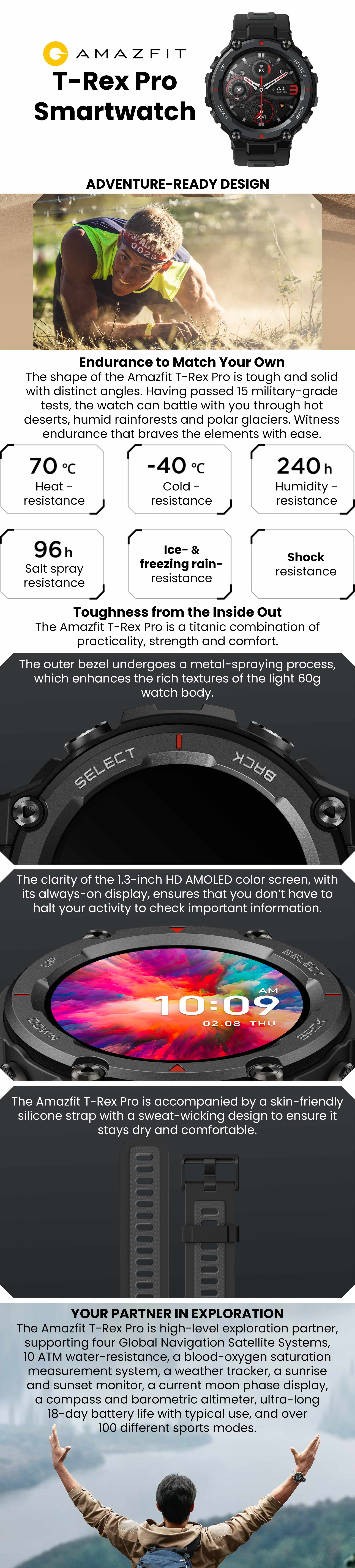 T-Rex Pro Smartwatch Meteorite Black
