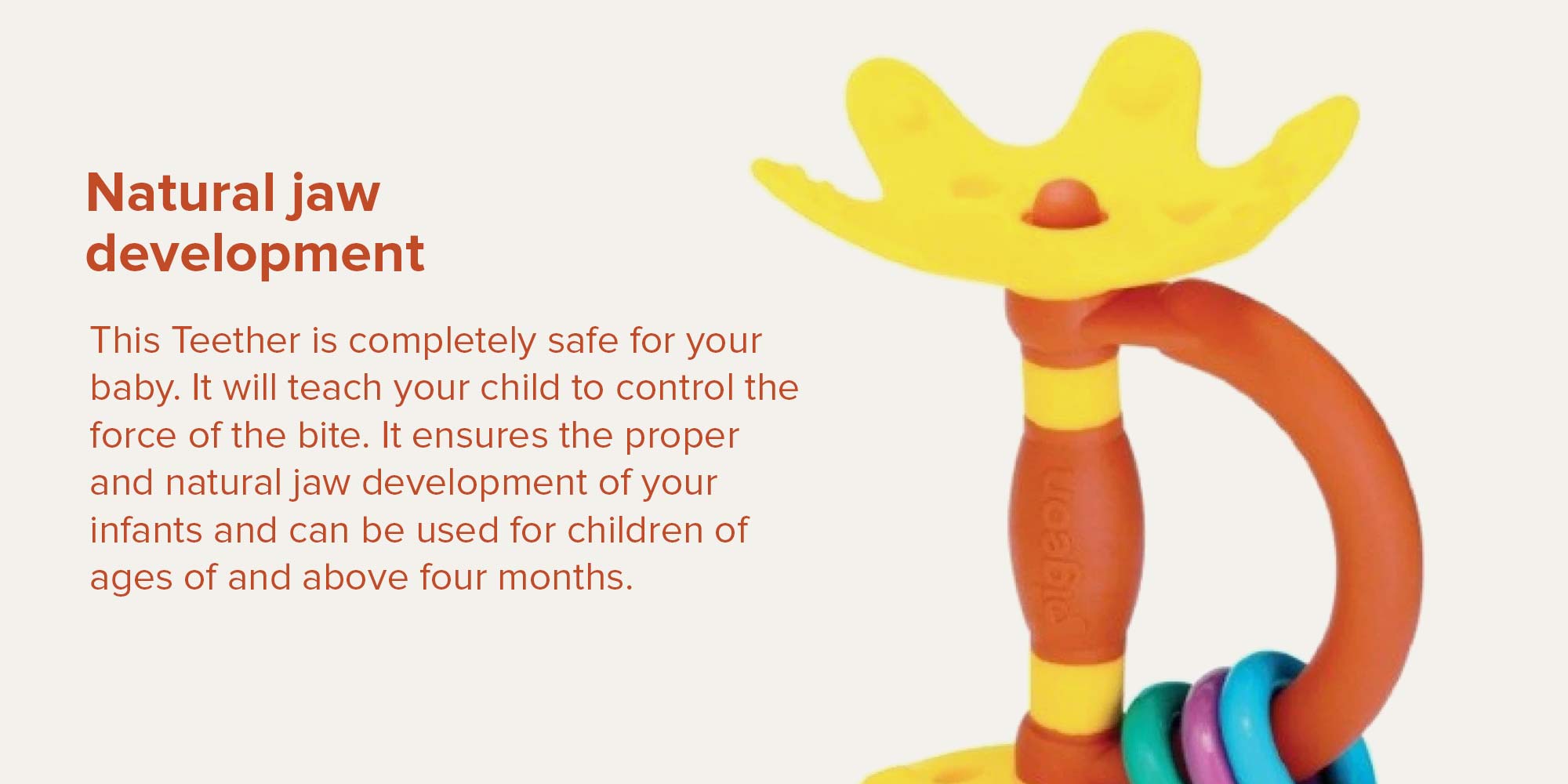 Anti-Choking Training Teether, 4+ Months - Multicolour