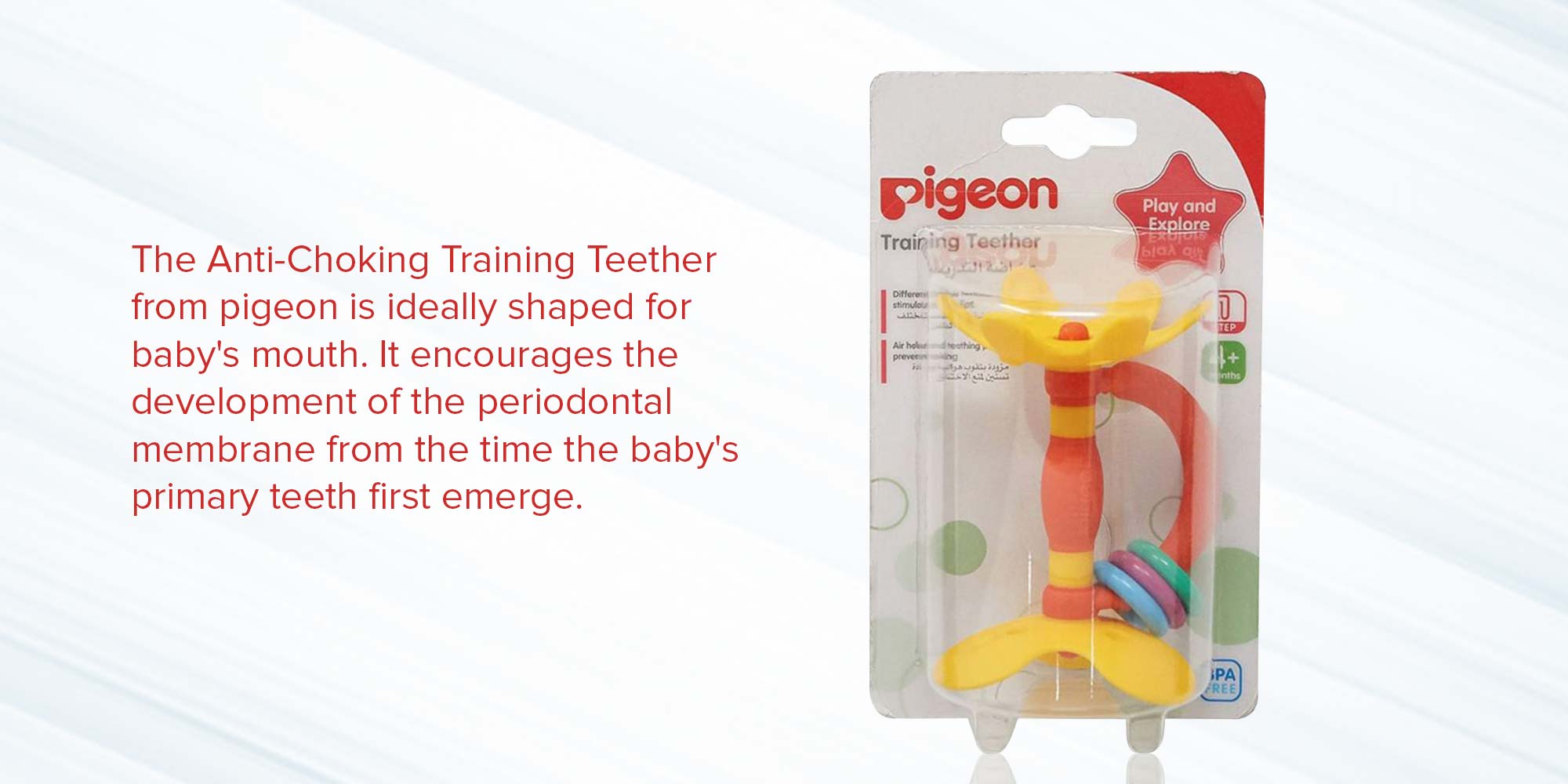Anti-Choking Training Teether, 4+ Months - Multicolour