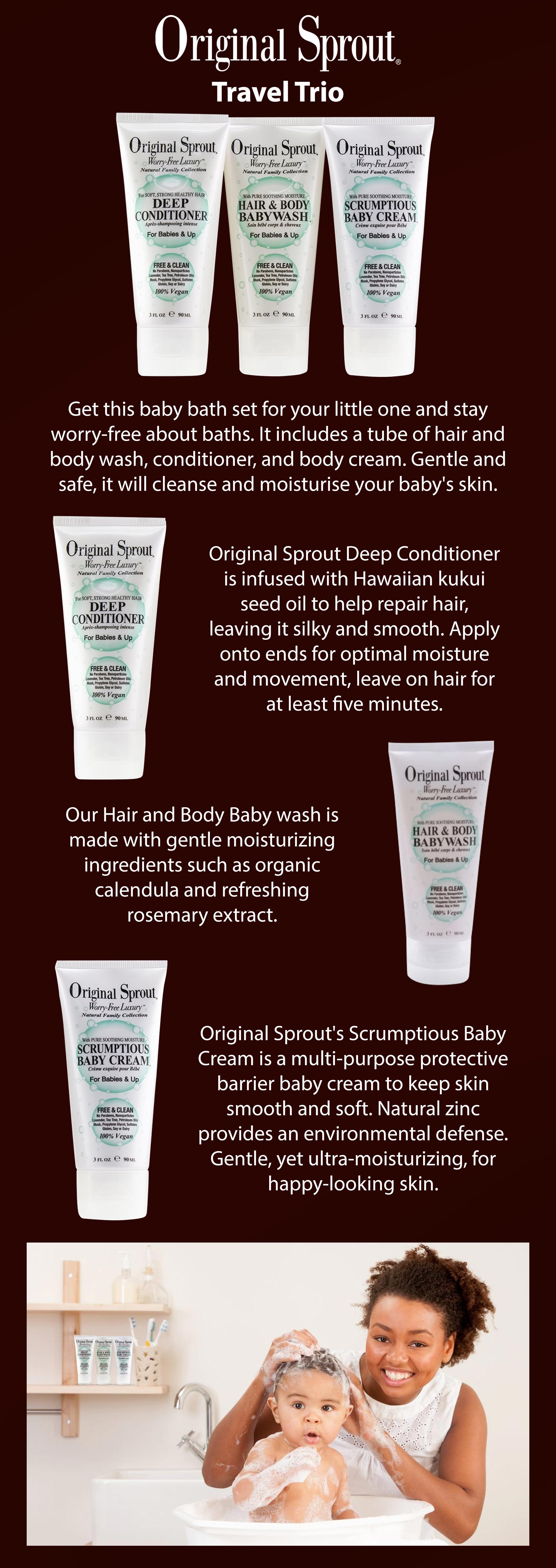 Hair And Body Wash, Deep Conditioner, Scrumptious Cream Travel Pack 90ml Pack of 3