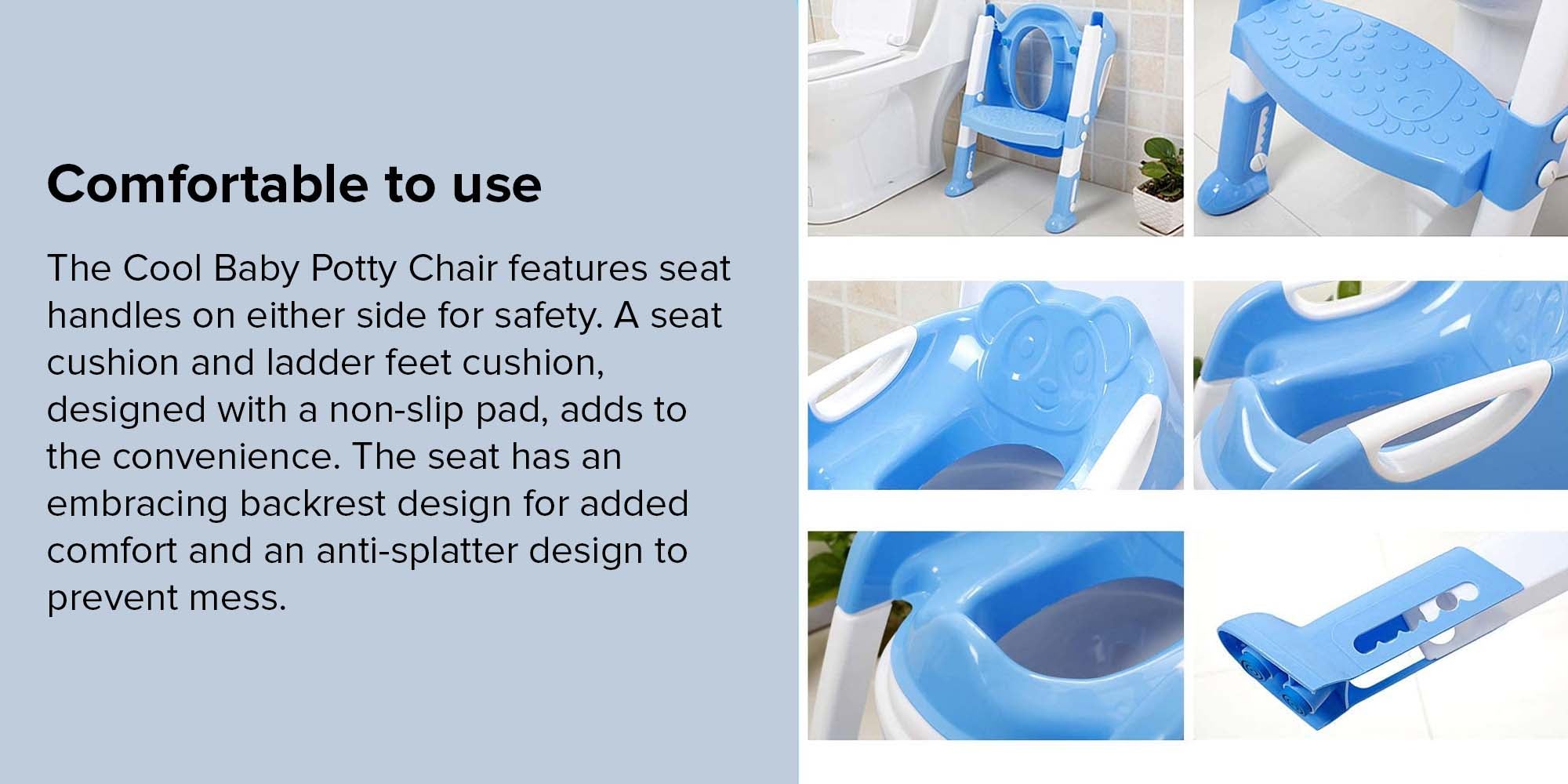 Kids Toilet Seat Baby Potty Chair With Adjustable Ladder