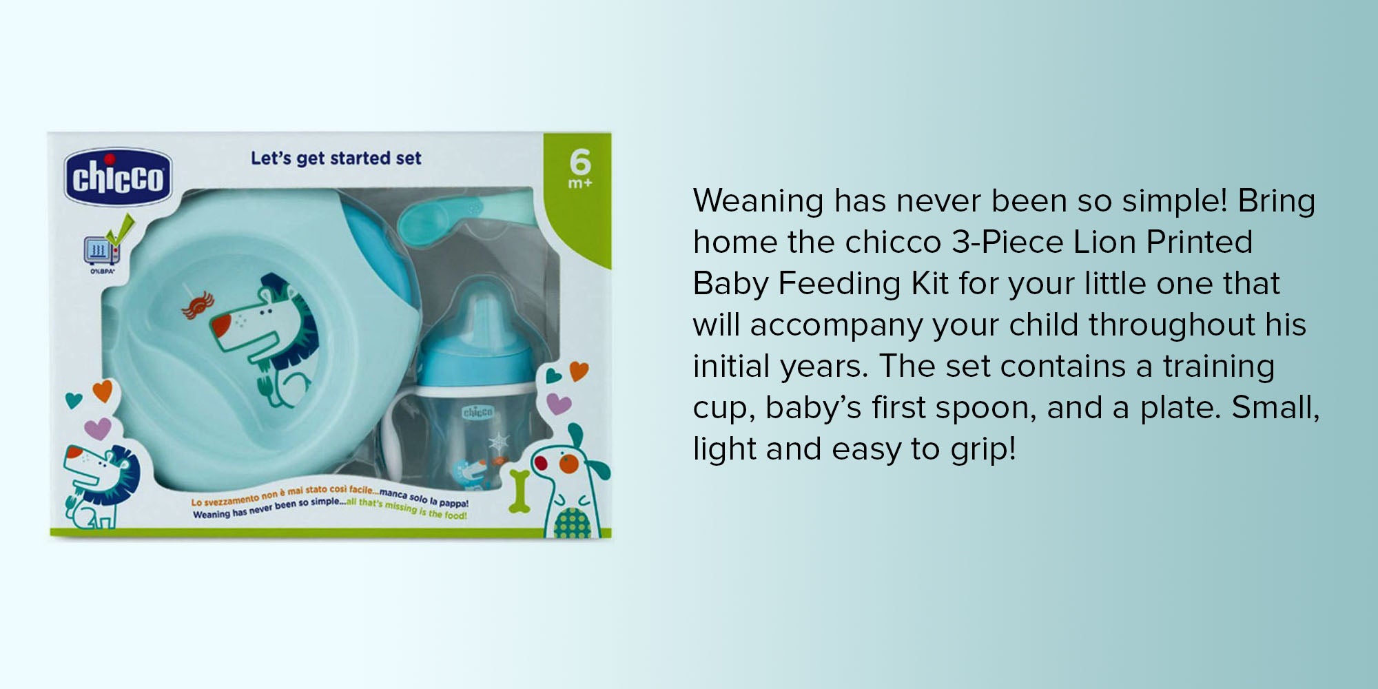 4 Piece Baby Weaning Set 6Month, Blue