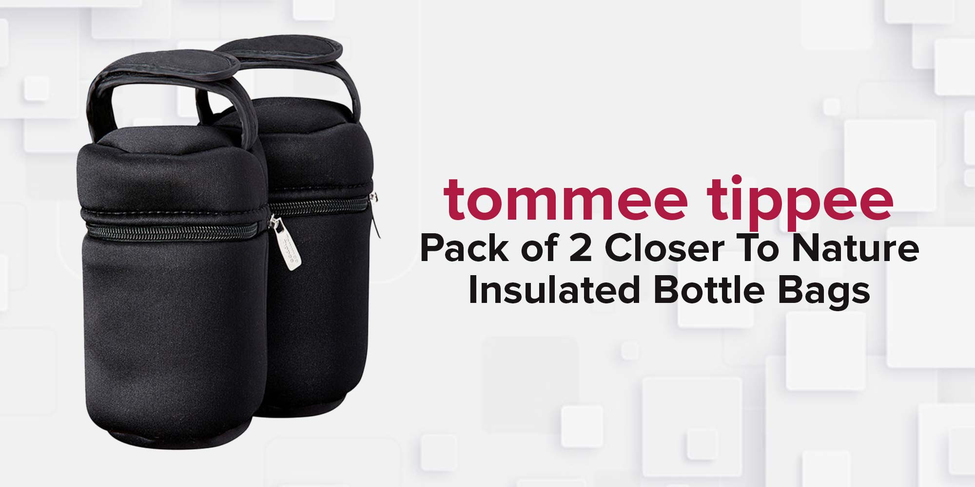 Insulated Bottle Carriers 2-Pack | Portable Thermal Holders for On-the-Go Feeding | Fits Diaper Bag or Stroller