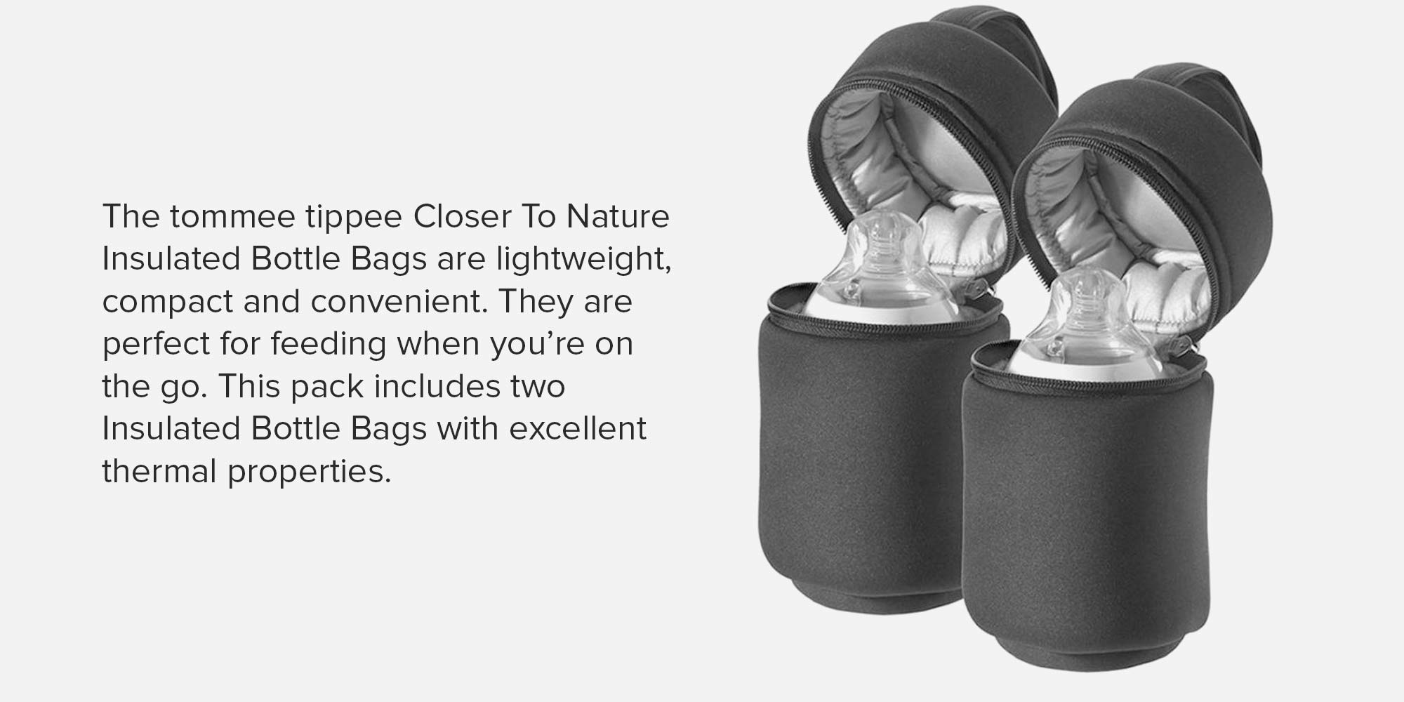 Insulated Bottle Carriers 2-Pack | Portable Thermal Holders for On-the-Go Feeding | Fits Diaper Bag or Stroller