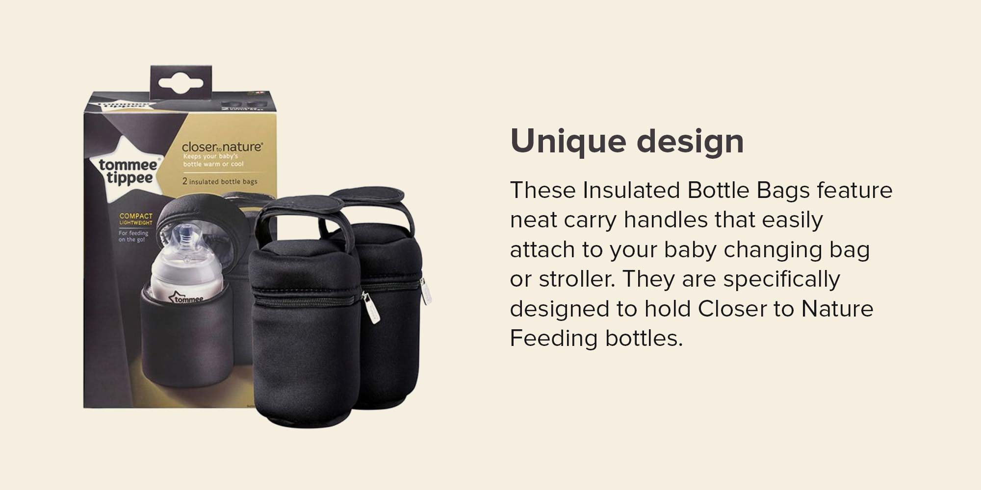 Insulated Bottle Carriers 2-Pack | Portable Thermal Holders for On-the-Go Feeding | Fits Diaper Bag or Stroller