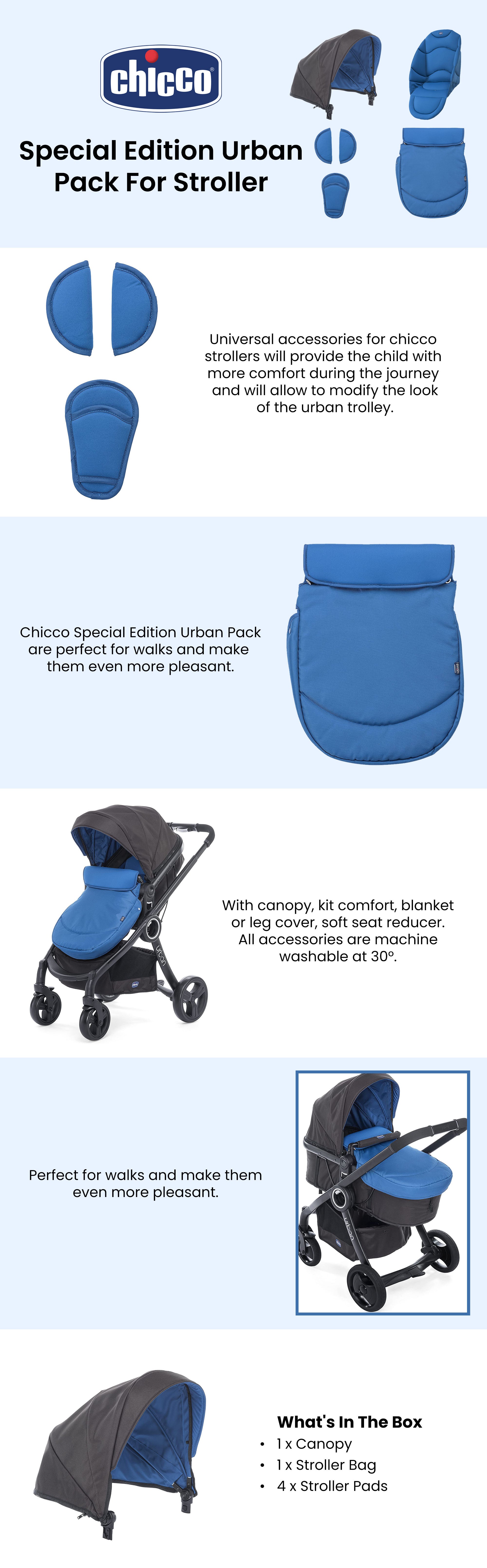 Special Edition Urban Pack For Stroller - Power Blue/Grey