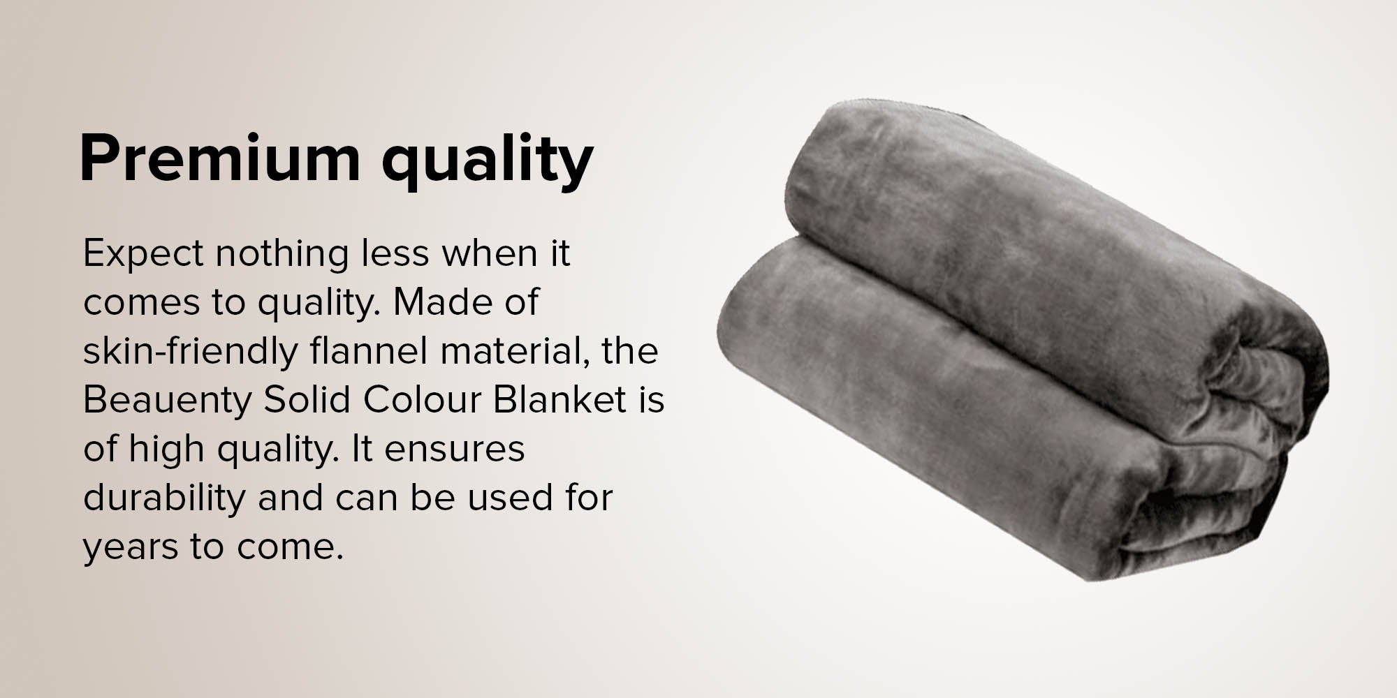 Solid Colour Flannel Blanket Flannel Grey 180x200cm