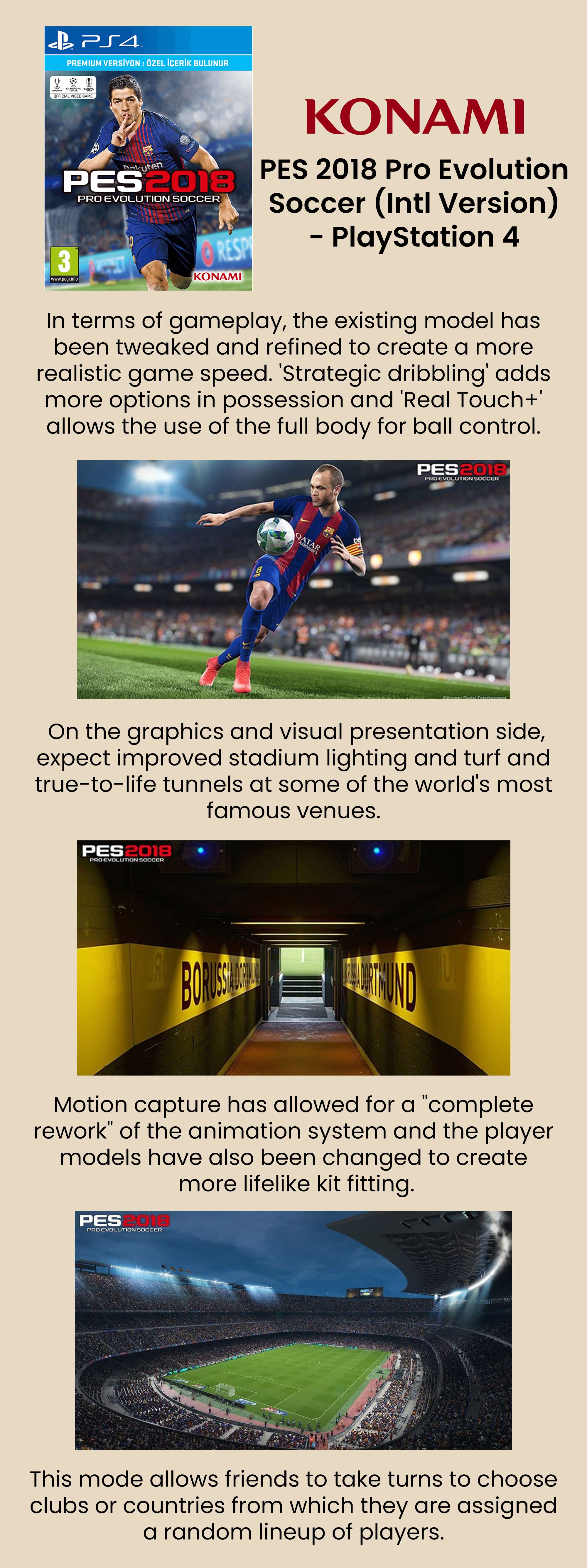 PES 2018 Pro Evolution Soccer (Intl Version) - Sports - PlayStation 4 (PS4)