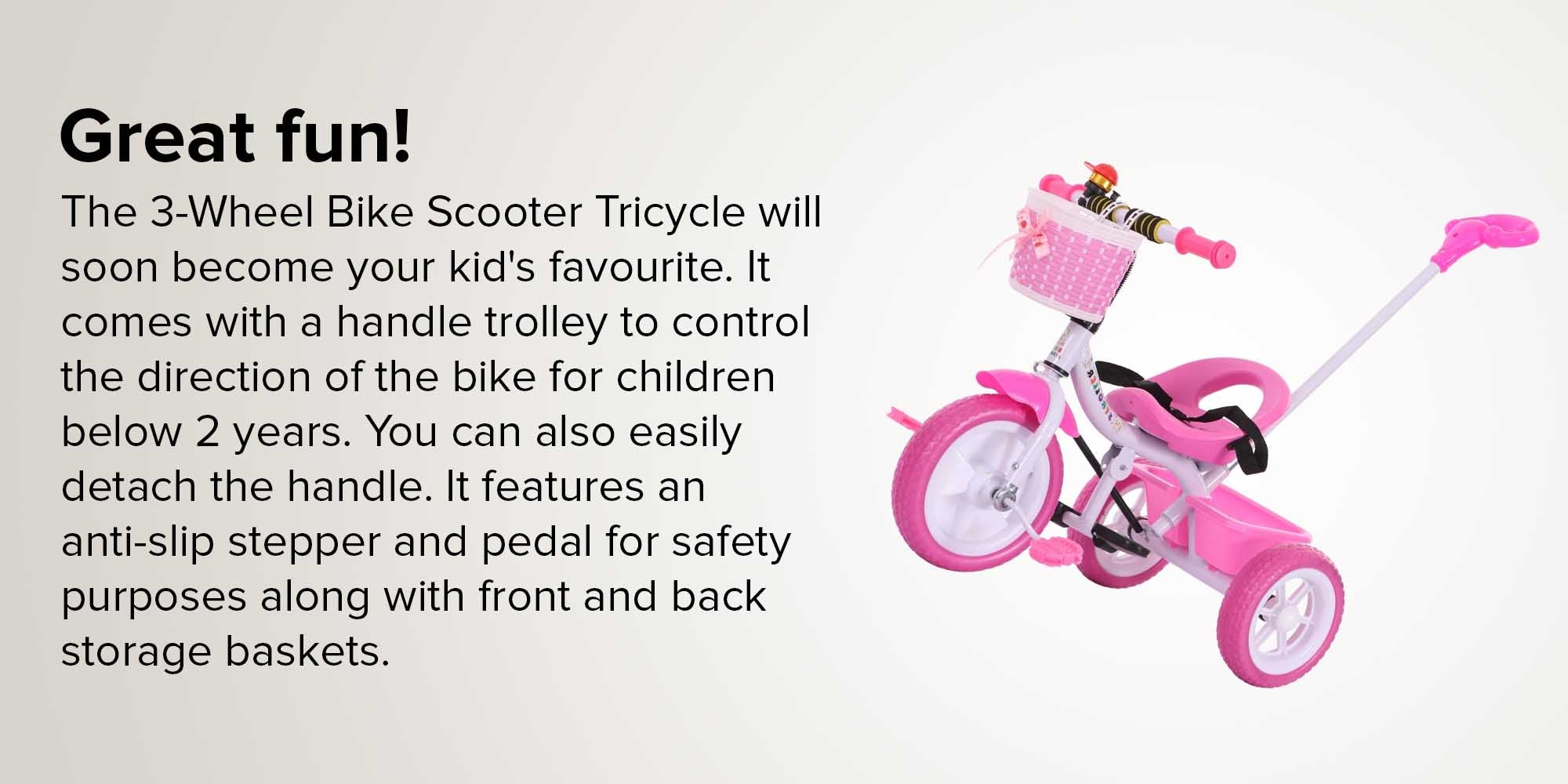 Kids 3 Wheel Bike Scooter Tricycle