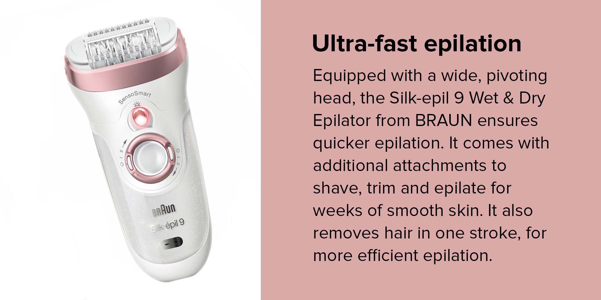 Epilator Silk-Épil 9 Skinspa, 9720 White/Pink