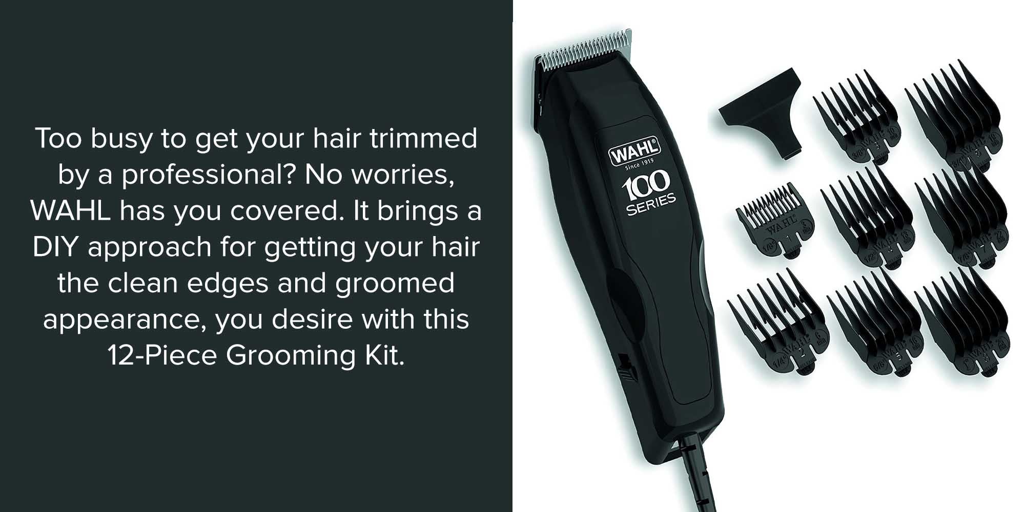 12 Piece Home Pro 100 Series Hair Clipper Black