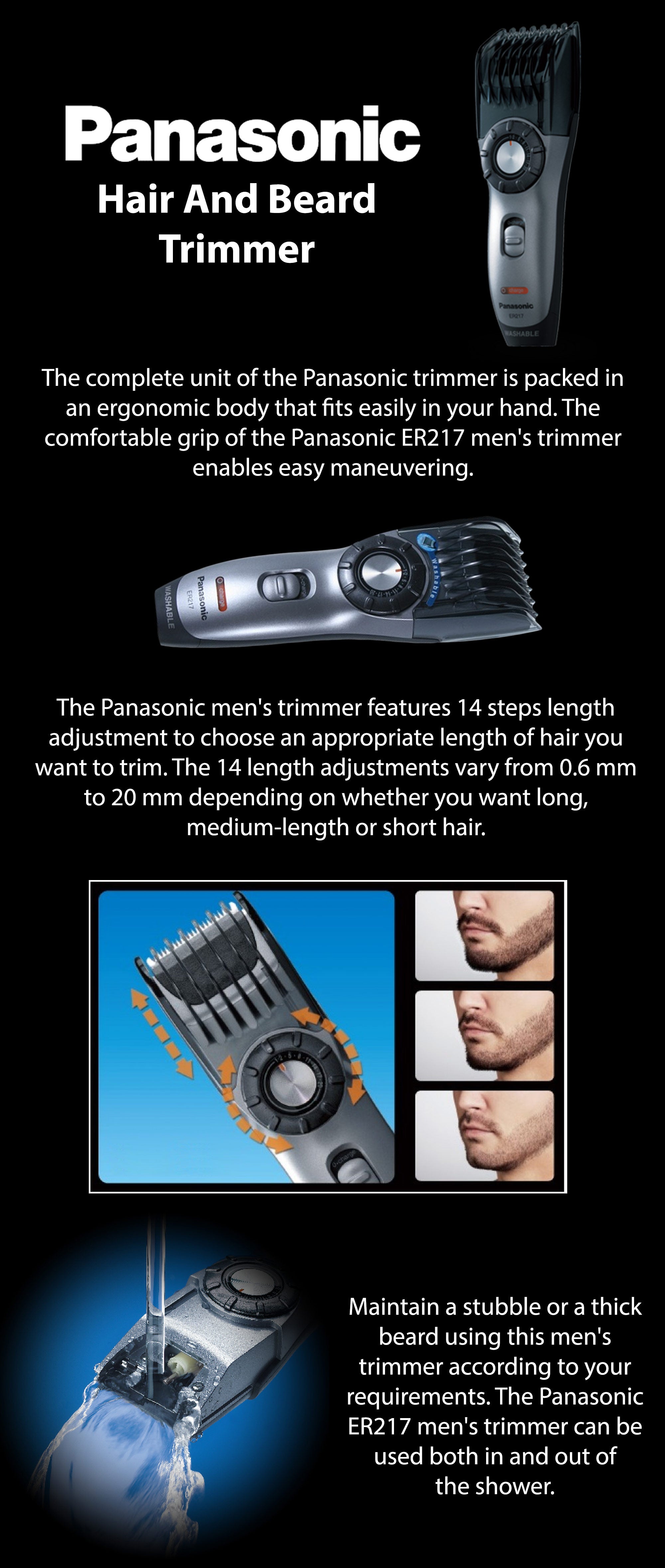 Hair And Beard Trimmer With Case Black/Grey