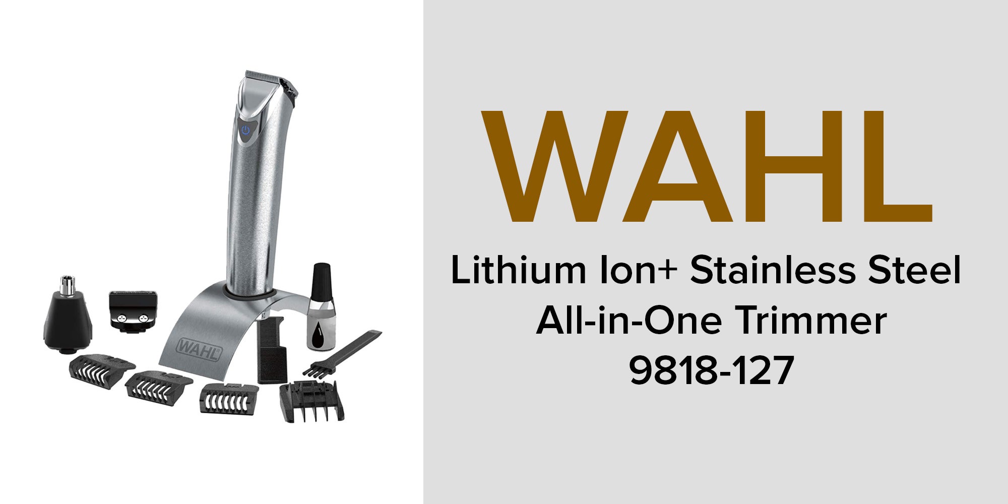 Lithium Ion+ Stainless Steel All-in-One Trimmer,9818-127 Black/Silver