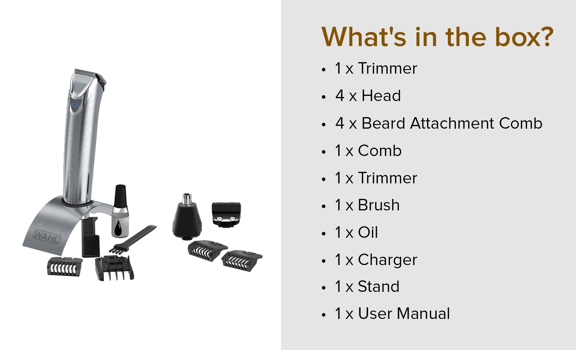 Lithium Ion+ Stainless Steel All-in-One Trimmer,9818-127 Black/Silver