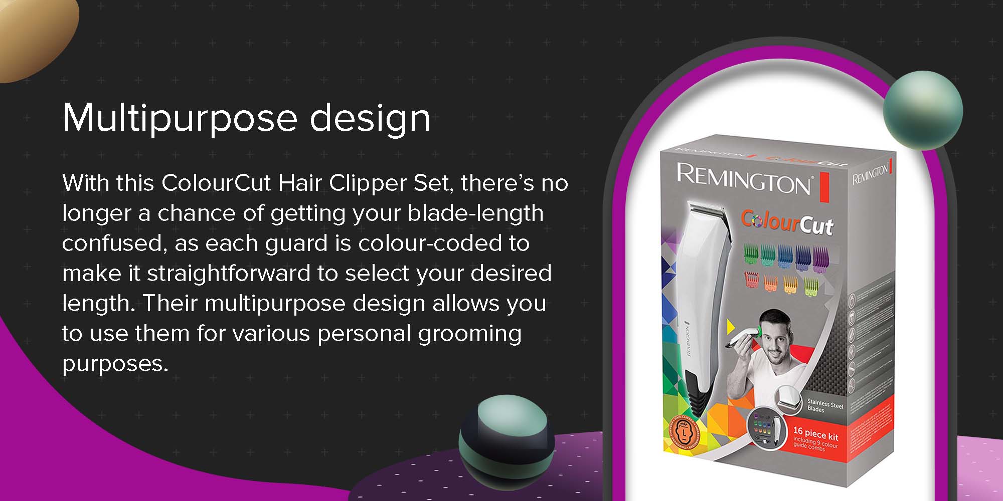 Colour Cut 16 Piece Hair Clippers Kit REHC5035