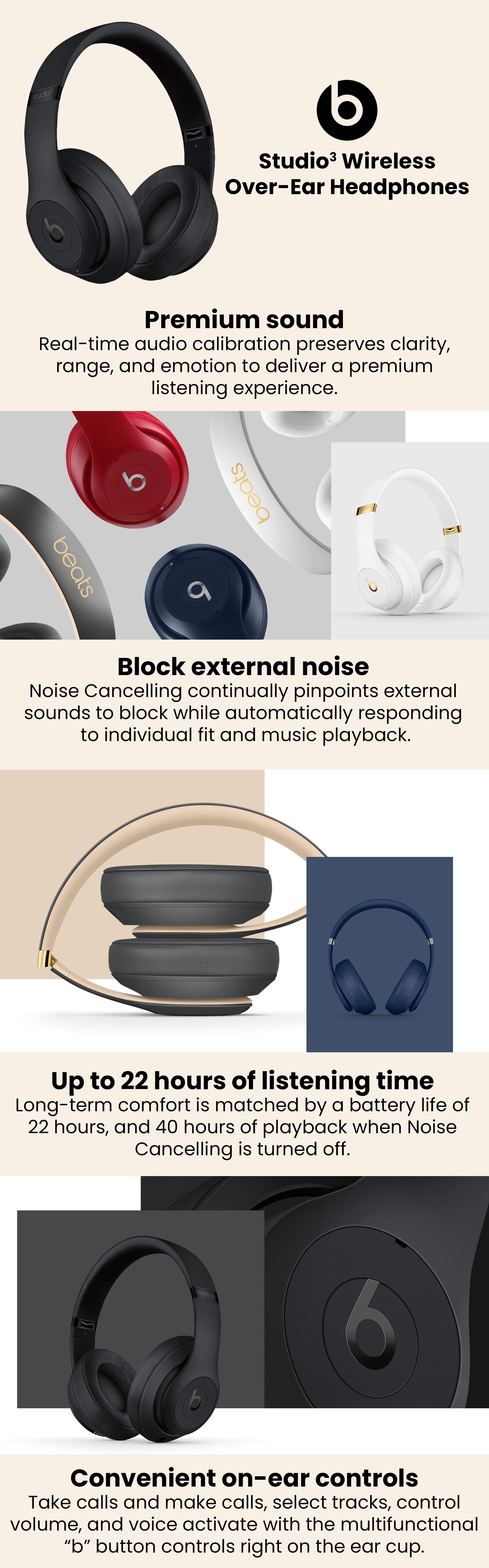 Studio3 Wireless Over-Ear Headphones Matte Black