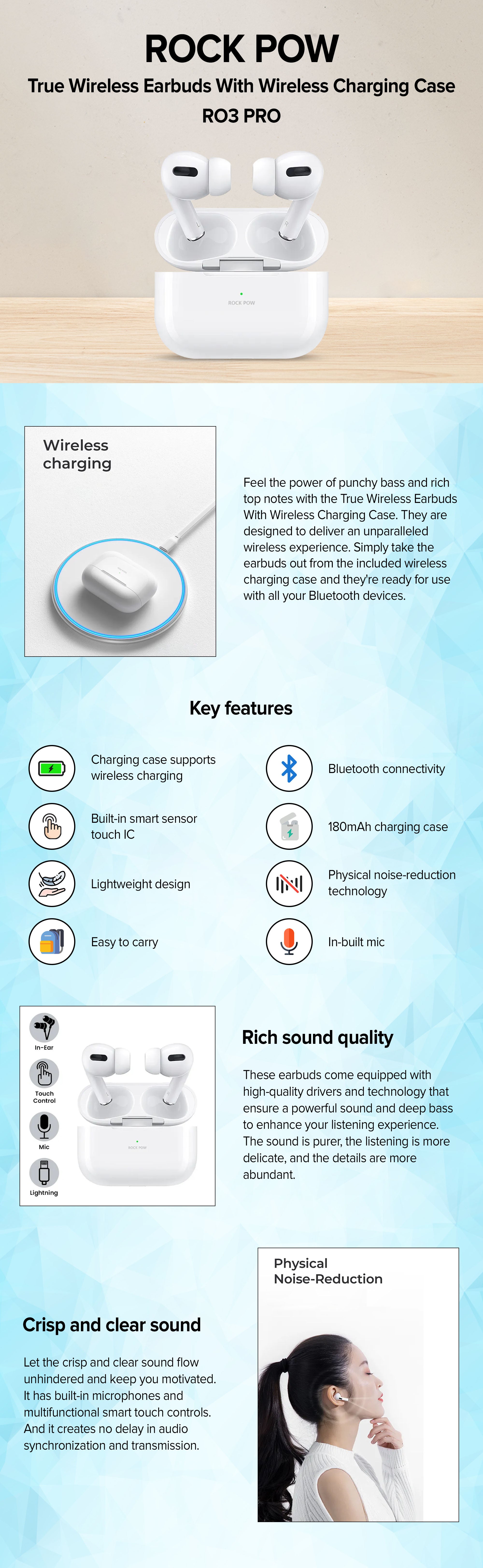 TWS Earbuds With Wireless Charging Case White