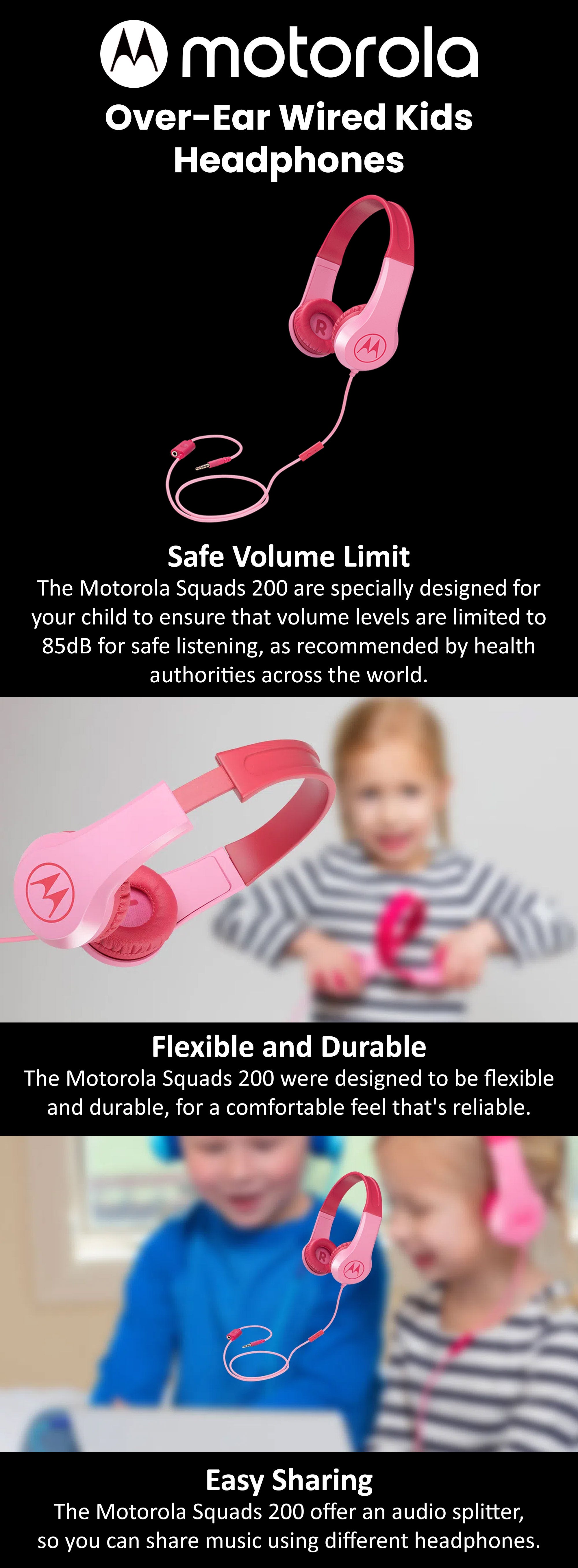 Over-Ear Wired Kids Headphones Pink
