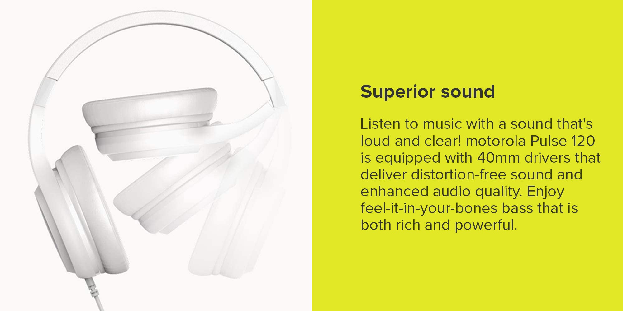 Over-Ear Wired Headphones With Enhanced Bass White