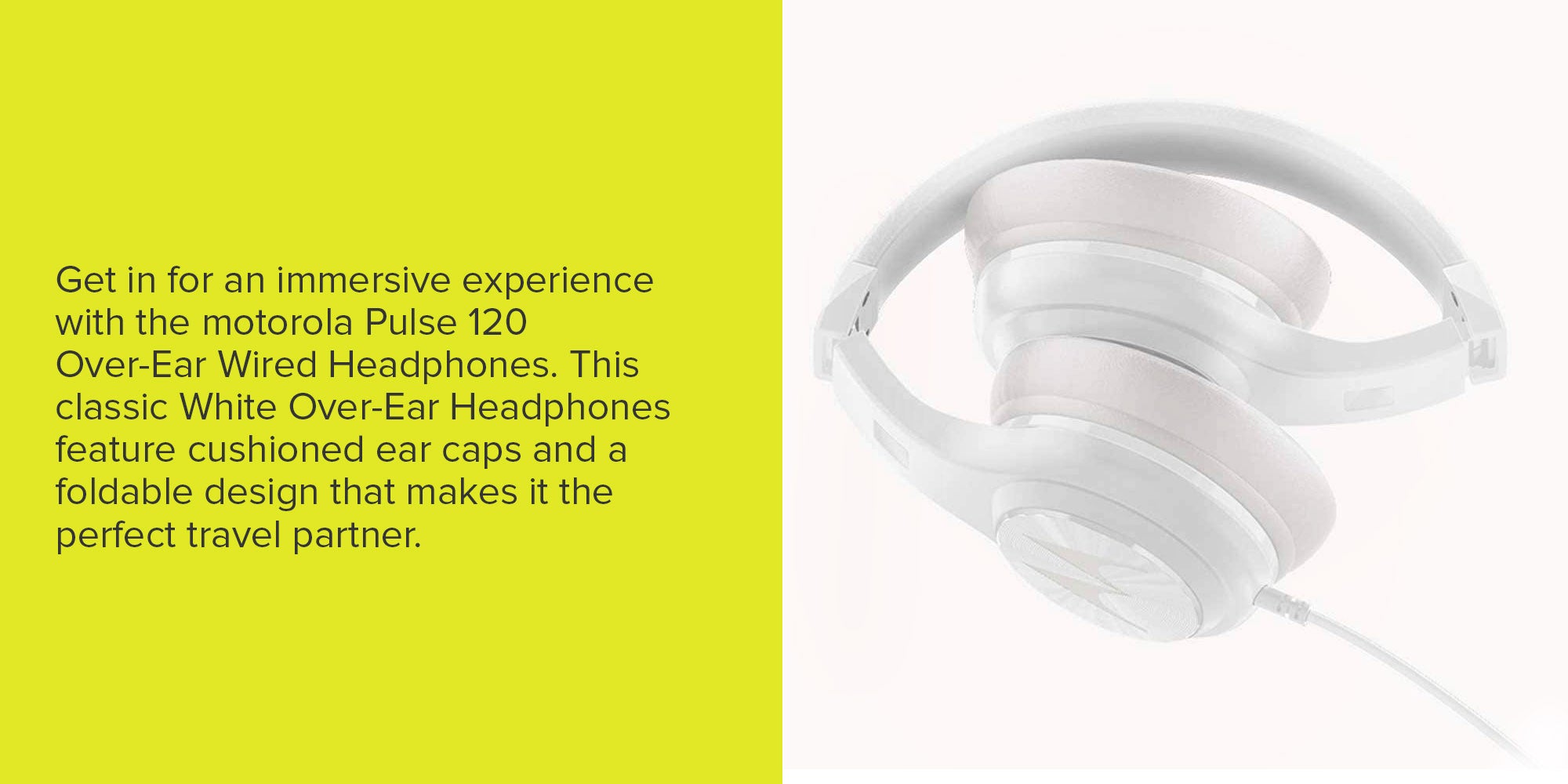 Over-Ear Wired Headphones With Enhanced Bass White