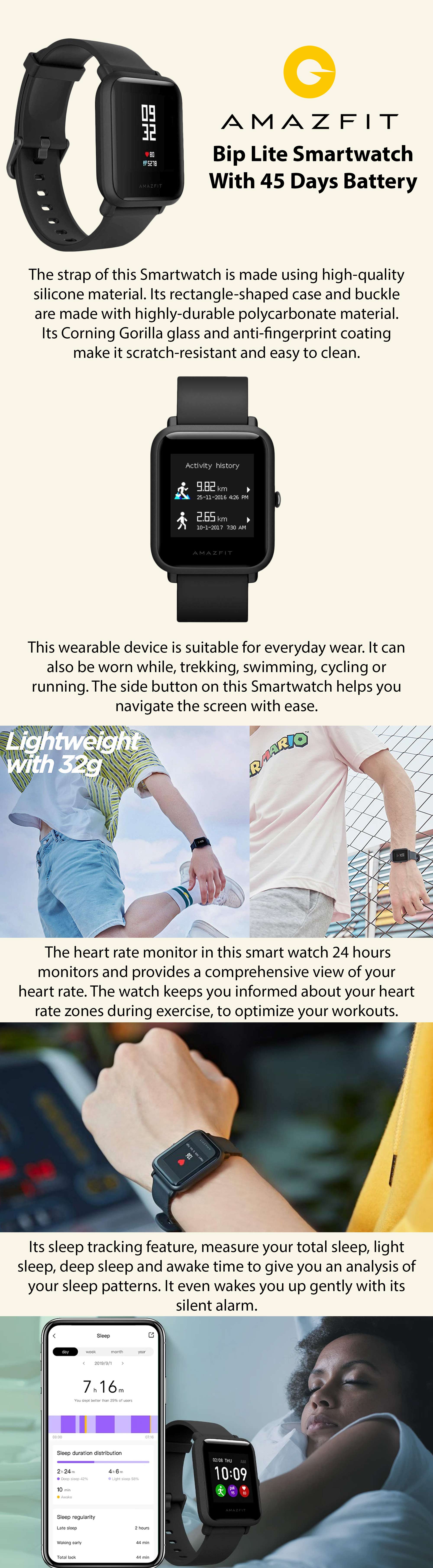 Bip Lite Smartwatch Black