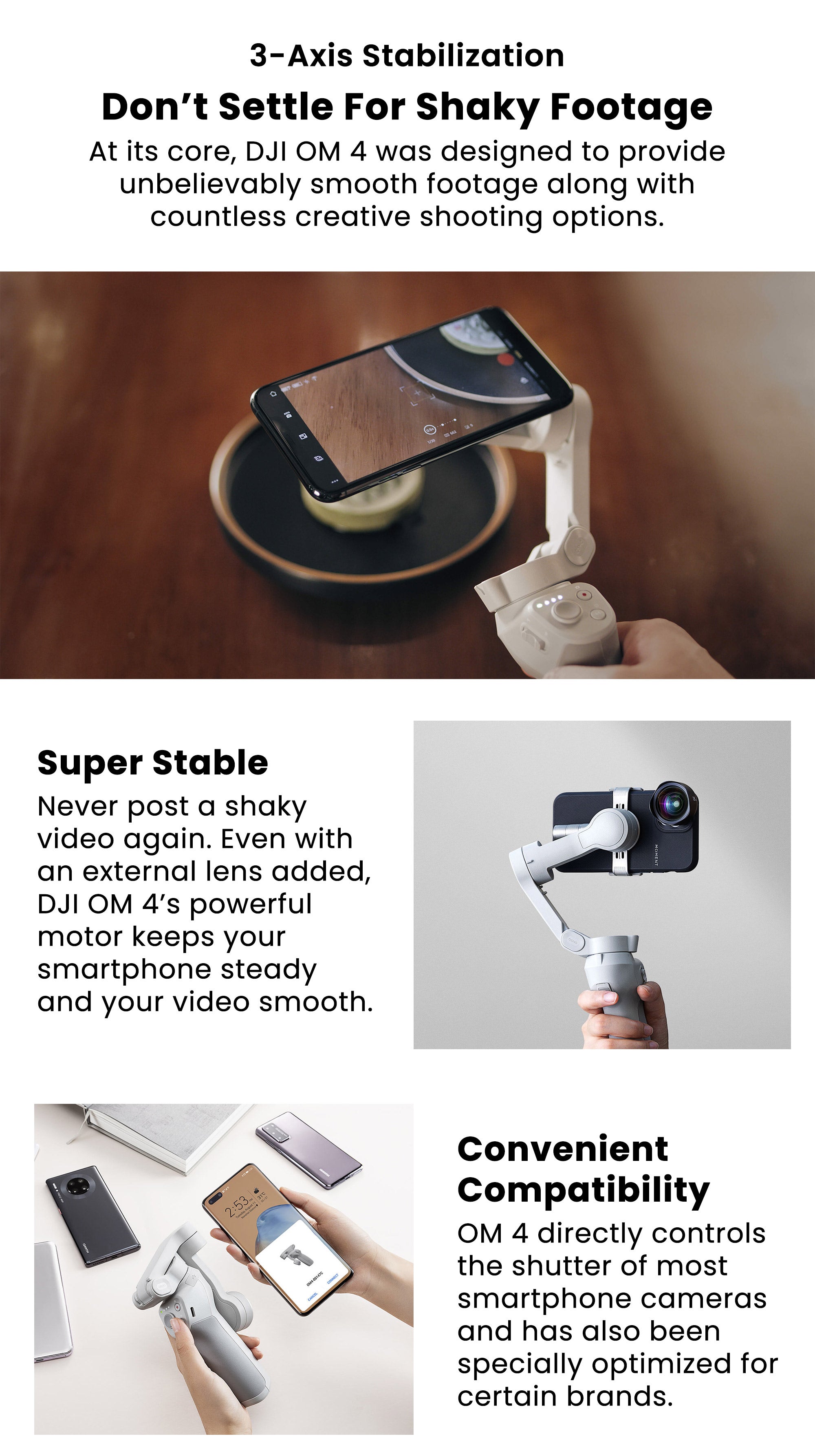 3-Axis Smartphone Gimbal Stabilizer OM 4