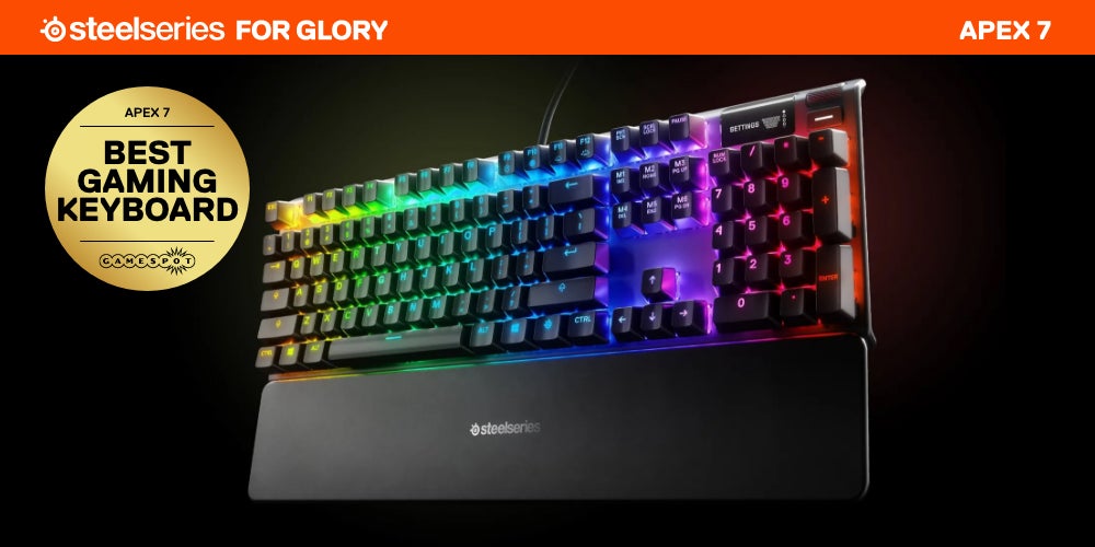 SteelSeries Apex 7 - Mechanical Gaming Keyboard - OLED Display - Red Switches - American (QWERTY) Layout