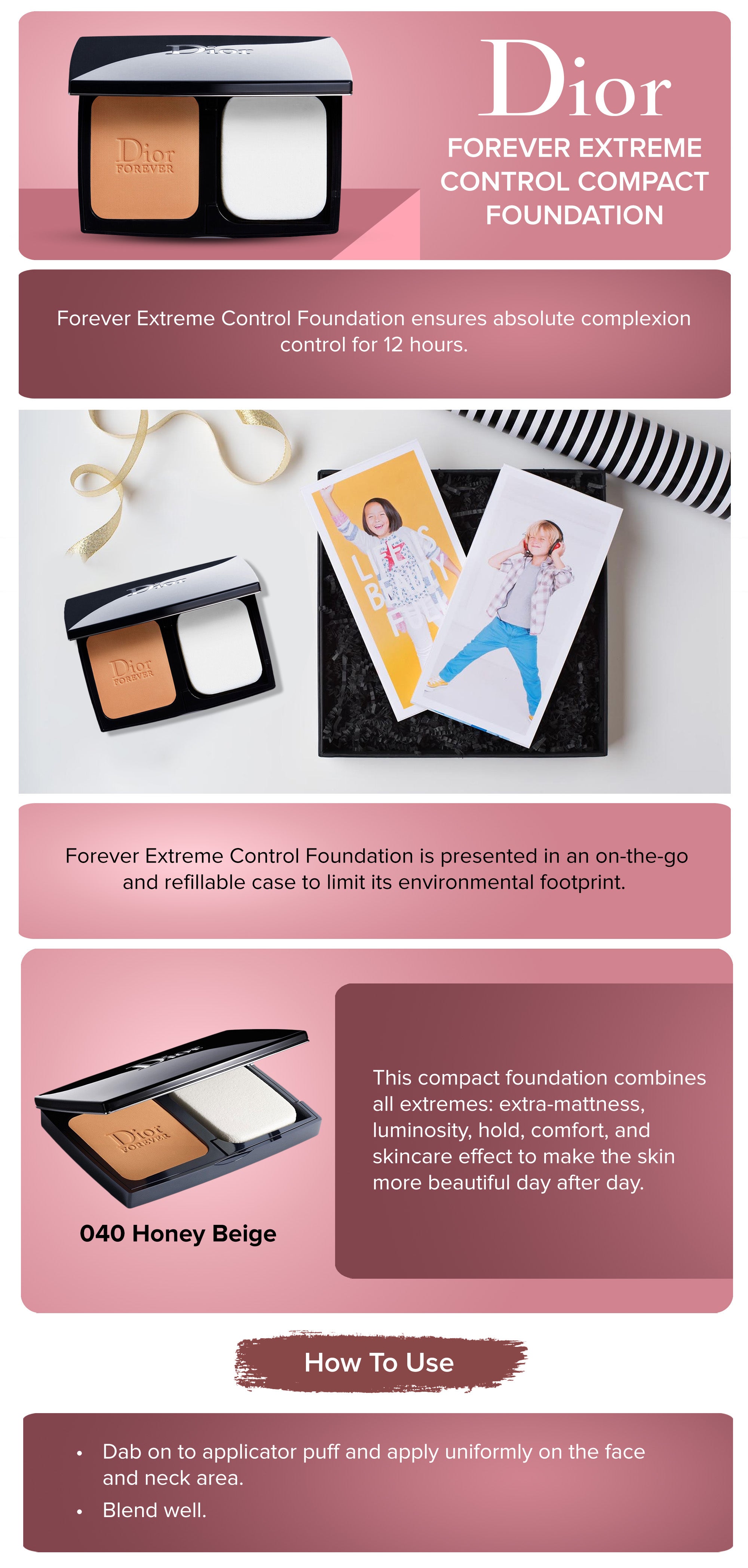 Diorskin Forever Extreme Control Matte Powder Foundation Honey Beige