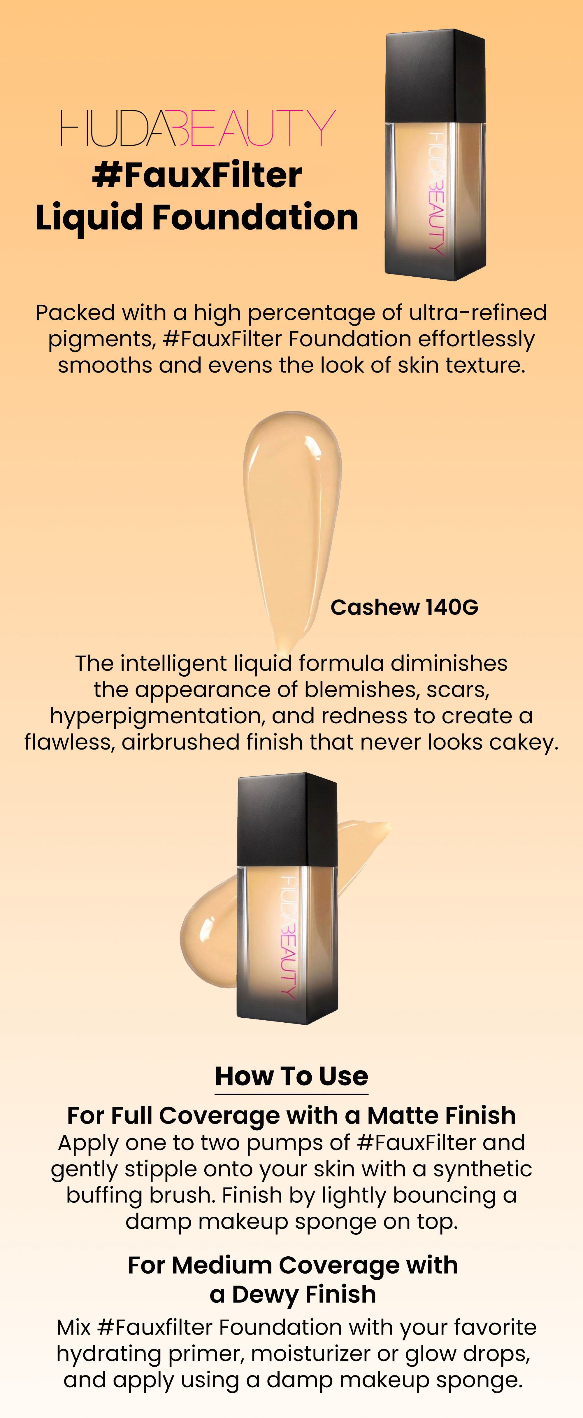 FauxFilter Liquid Foundation Cashew 140G