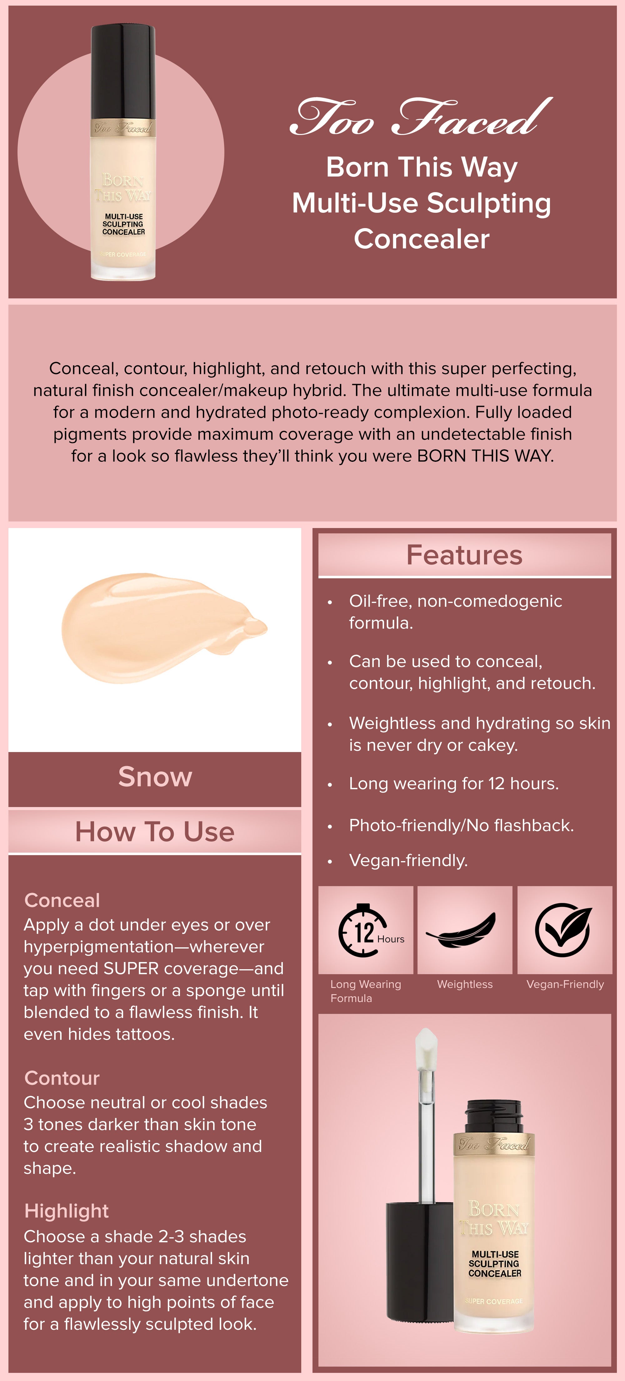 Born This Way Super Coverage Multi-Use Sculpting Concealer Snow