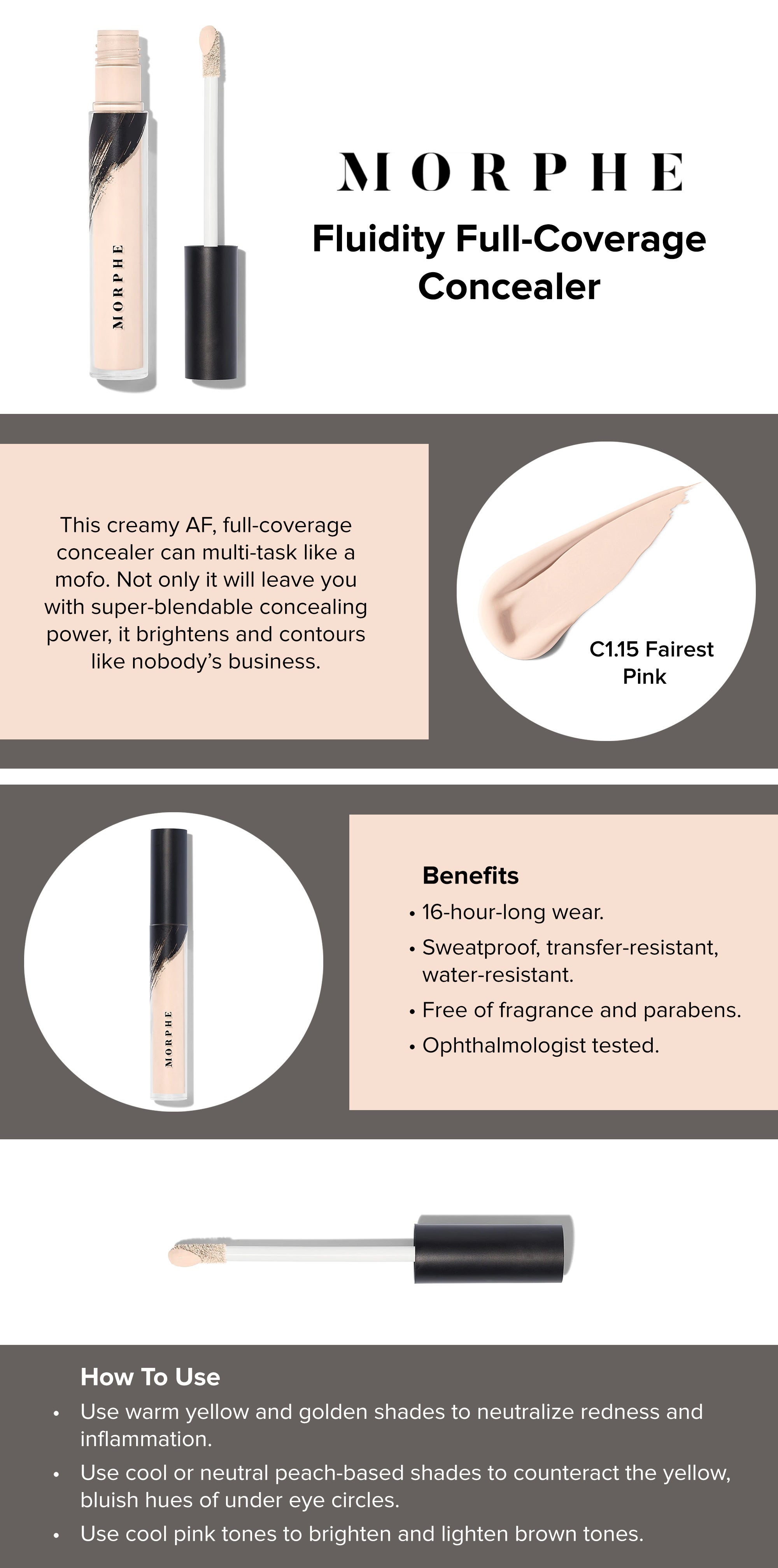 Professional Under-Eye Full Coverage Concealer C1.15 Fairest Pink