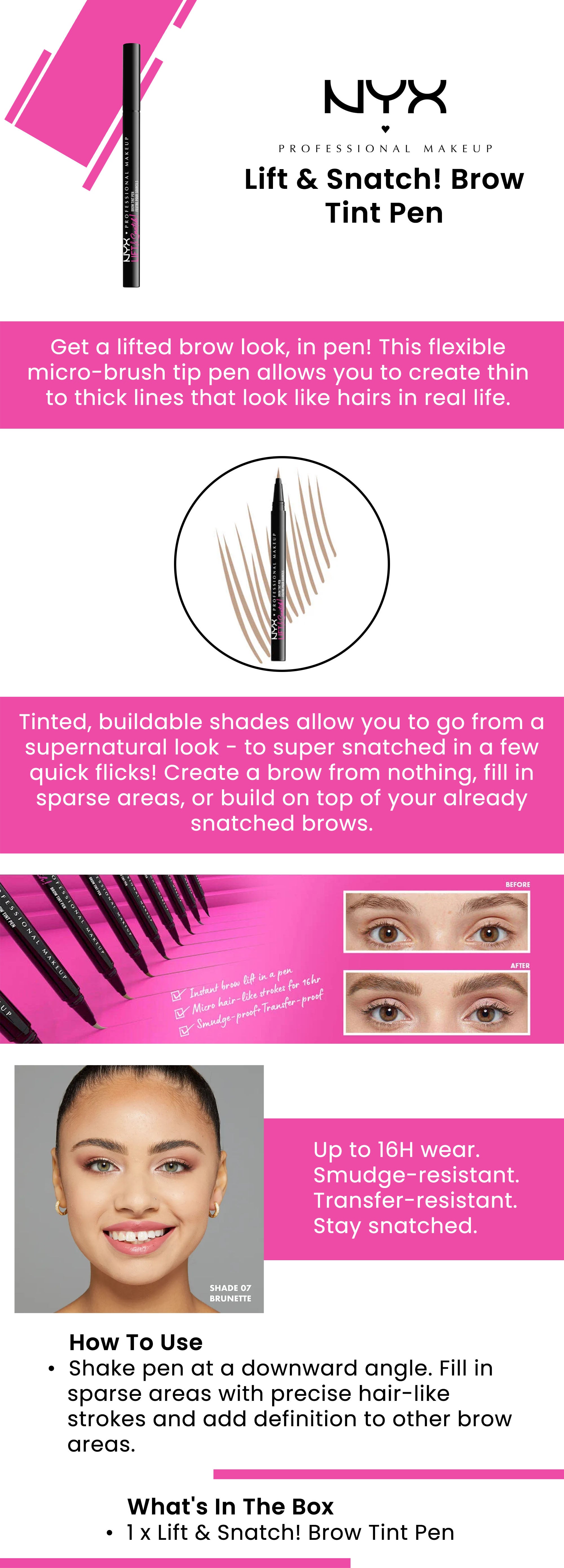 Lift & Snatch! Brow Tint Pen Brunette 07