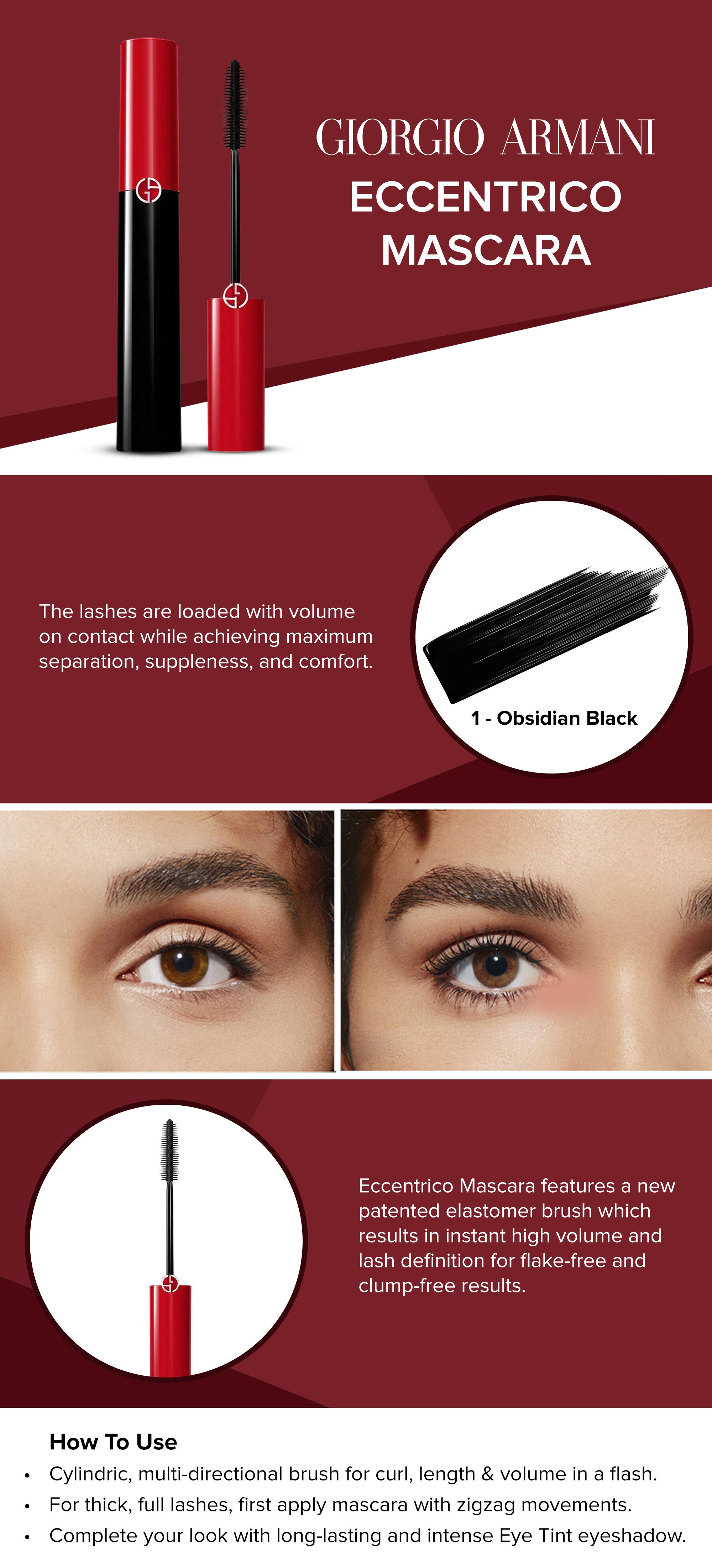 Eccentrico Instant High Volume And Definition Mascara 1 Obsidian Black