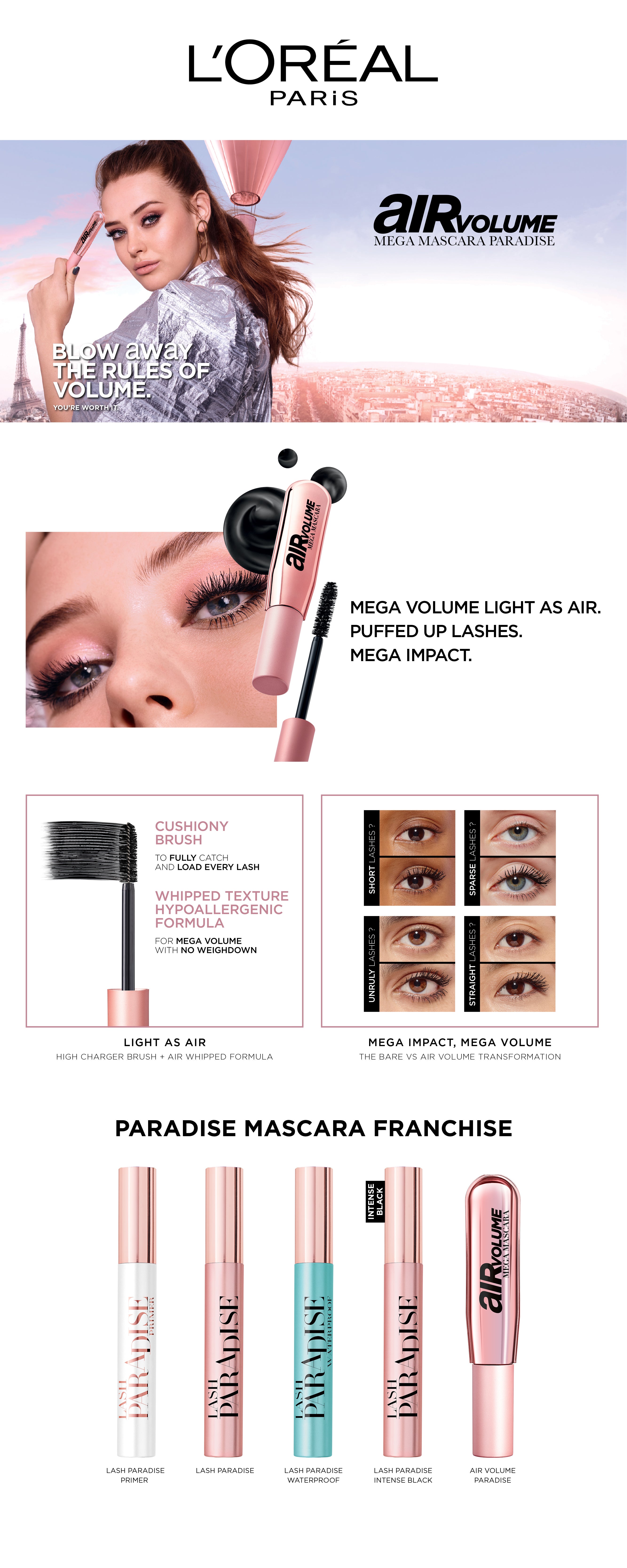 Lash Paradise Mascara - Intense Black Ricinus Gentle Oils Ultra Soft Brush Extra Black