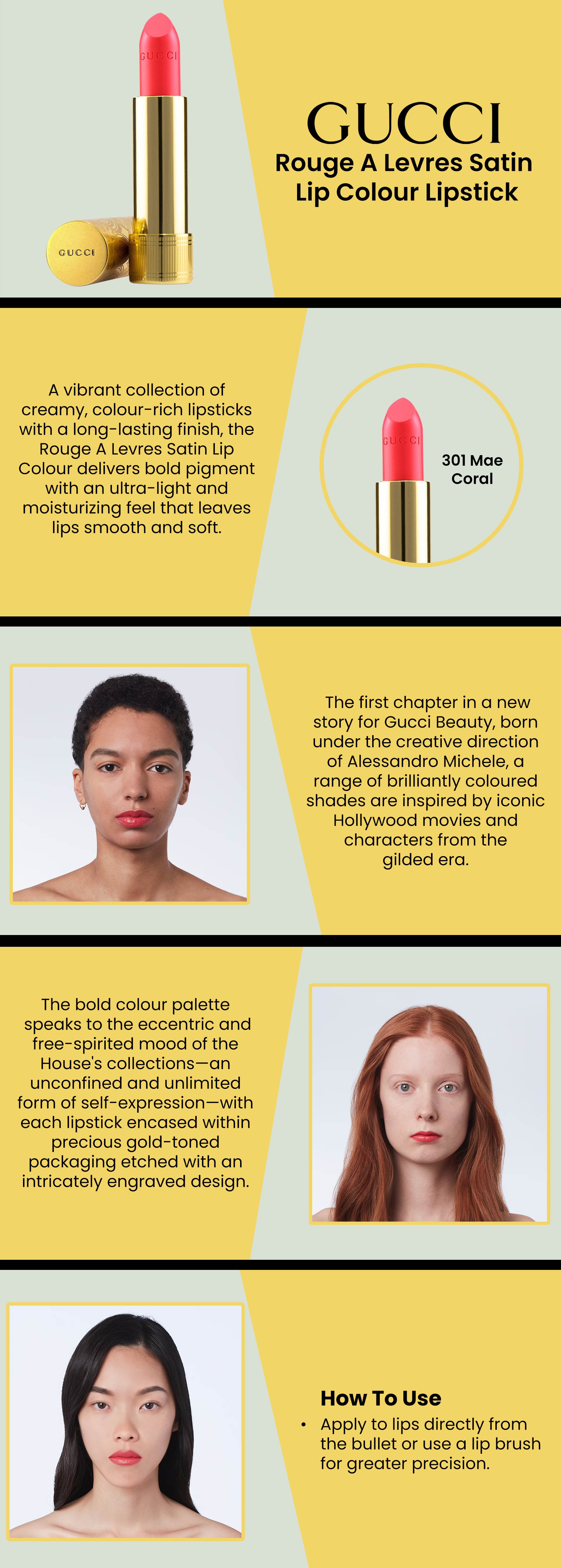 Rouge A Levres Satin Lip Colour Lipstick 301 Mae Coral