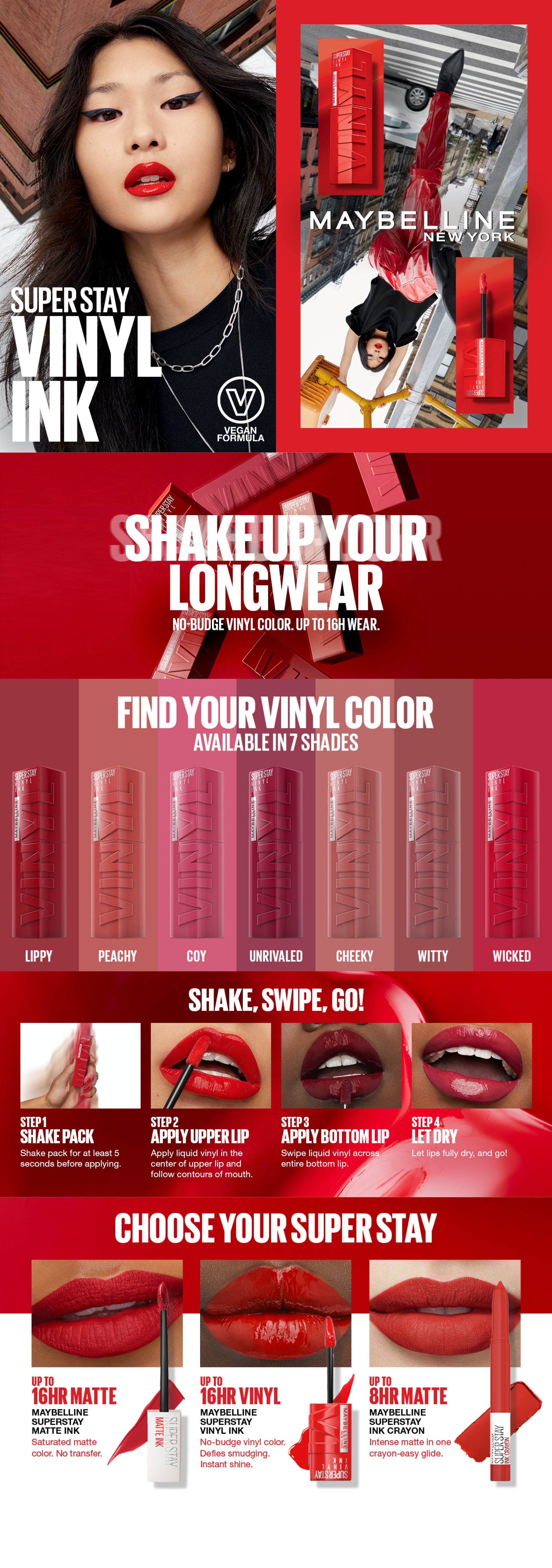 Super Stay Vinyl Ink Longwear Transfer Proof Lipstick, 10 LIPPY