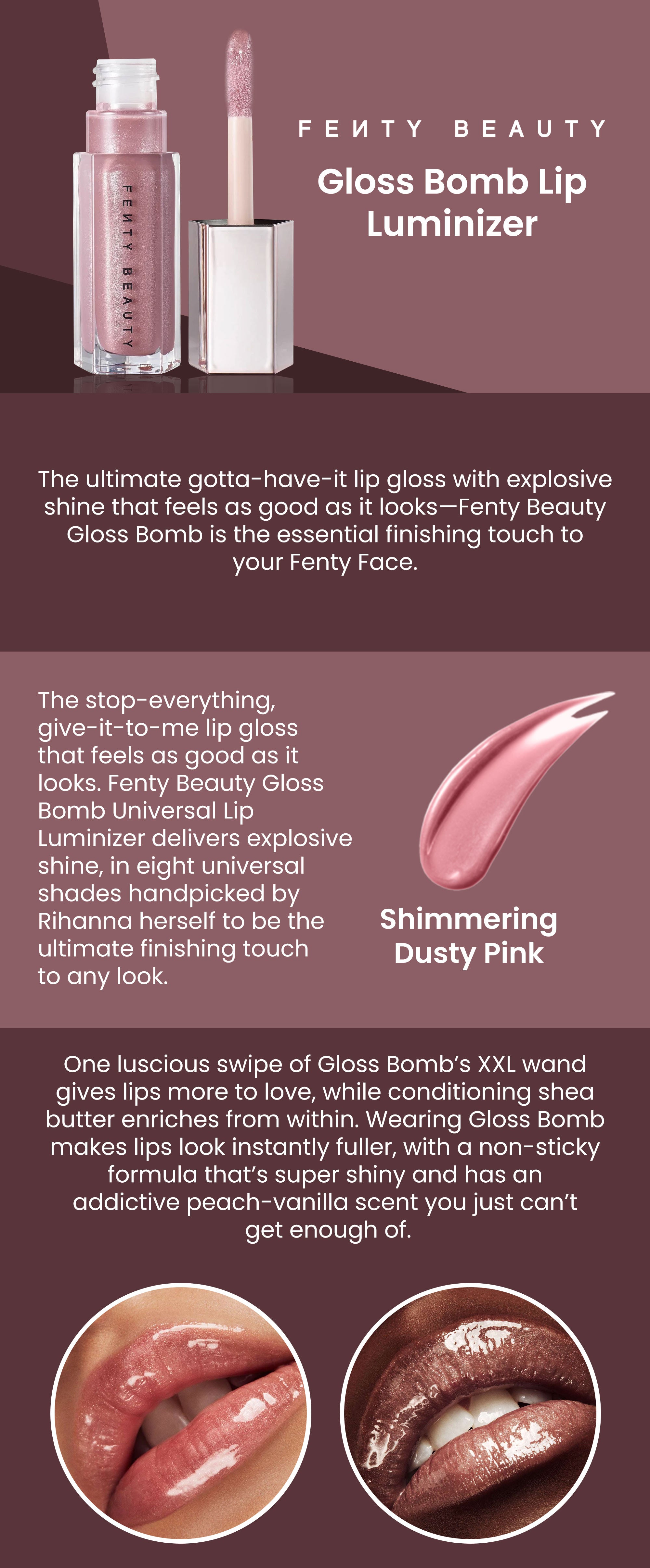 Gloss Bomb Heat, Fu$$y, 9mL Fussy-Shimmering Pink