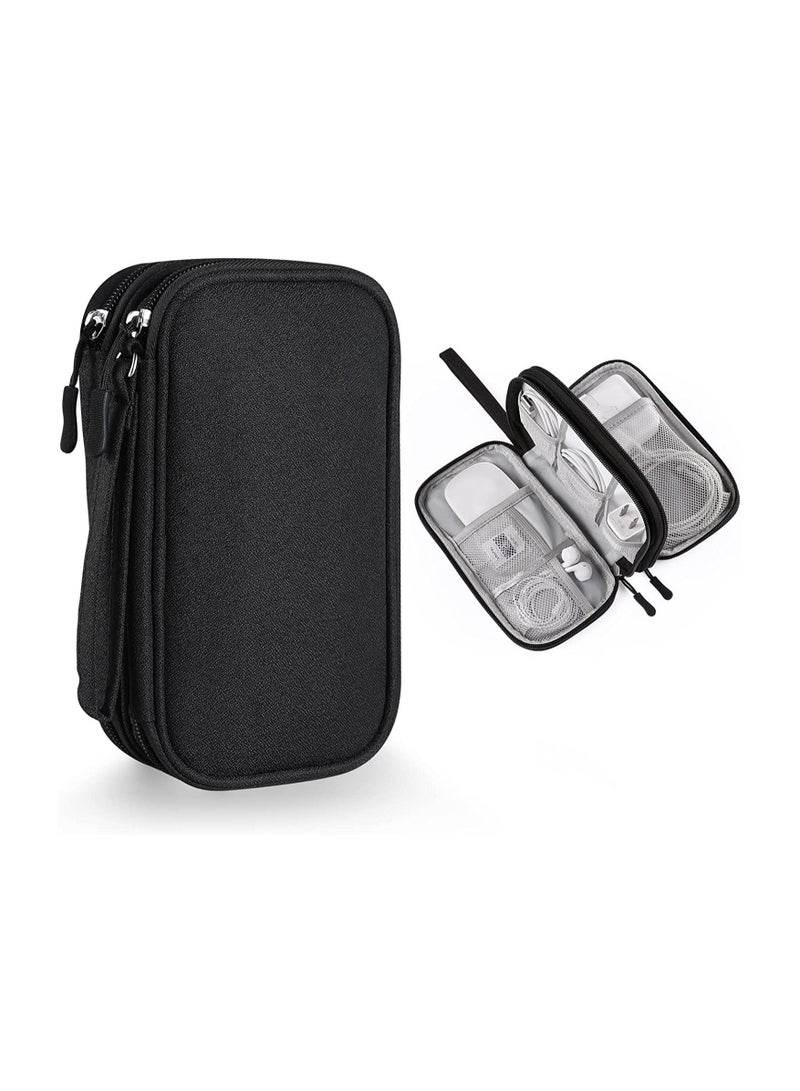 Electronics Accessories Organizer Small Carrying Case Bag Portable Cable Storage Pouch Travel Gadgets for Keeping Power Cord Charger Cables Wireless Mouse