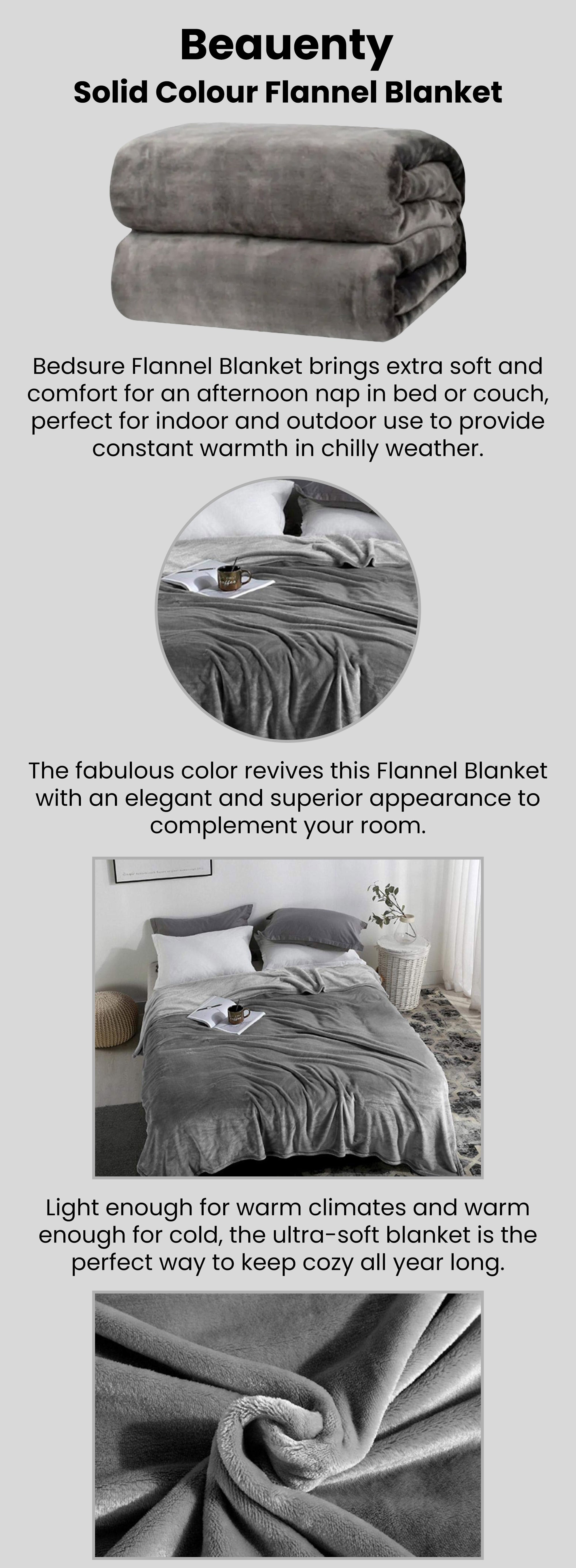 Solid Colour Flannel Blanket Combination Grey 150x200cm